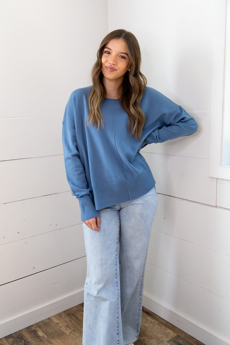 Relaxed Fit Sweater - Blue