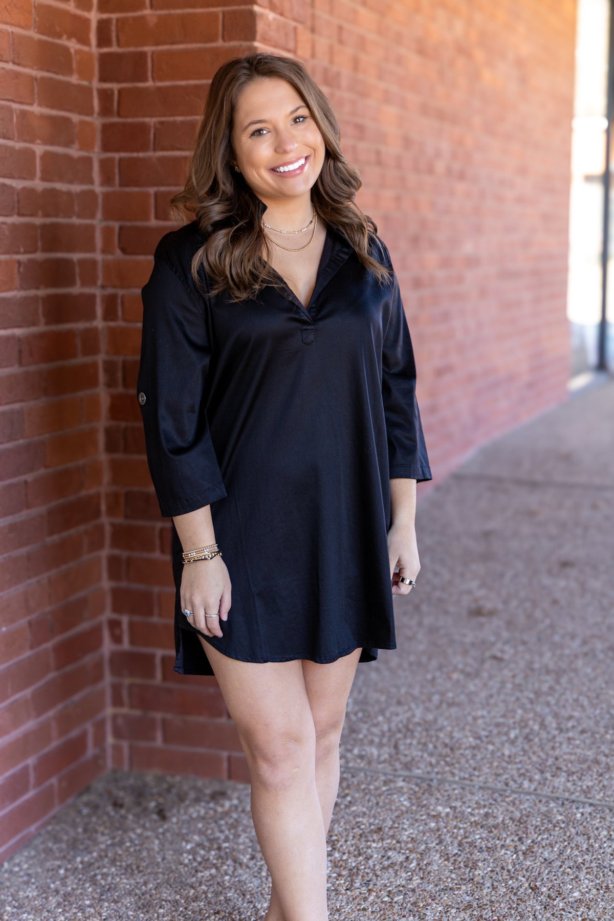 Blaire V-Neck Dress - Black
