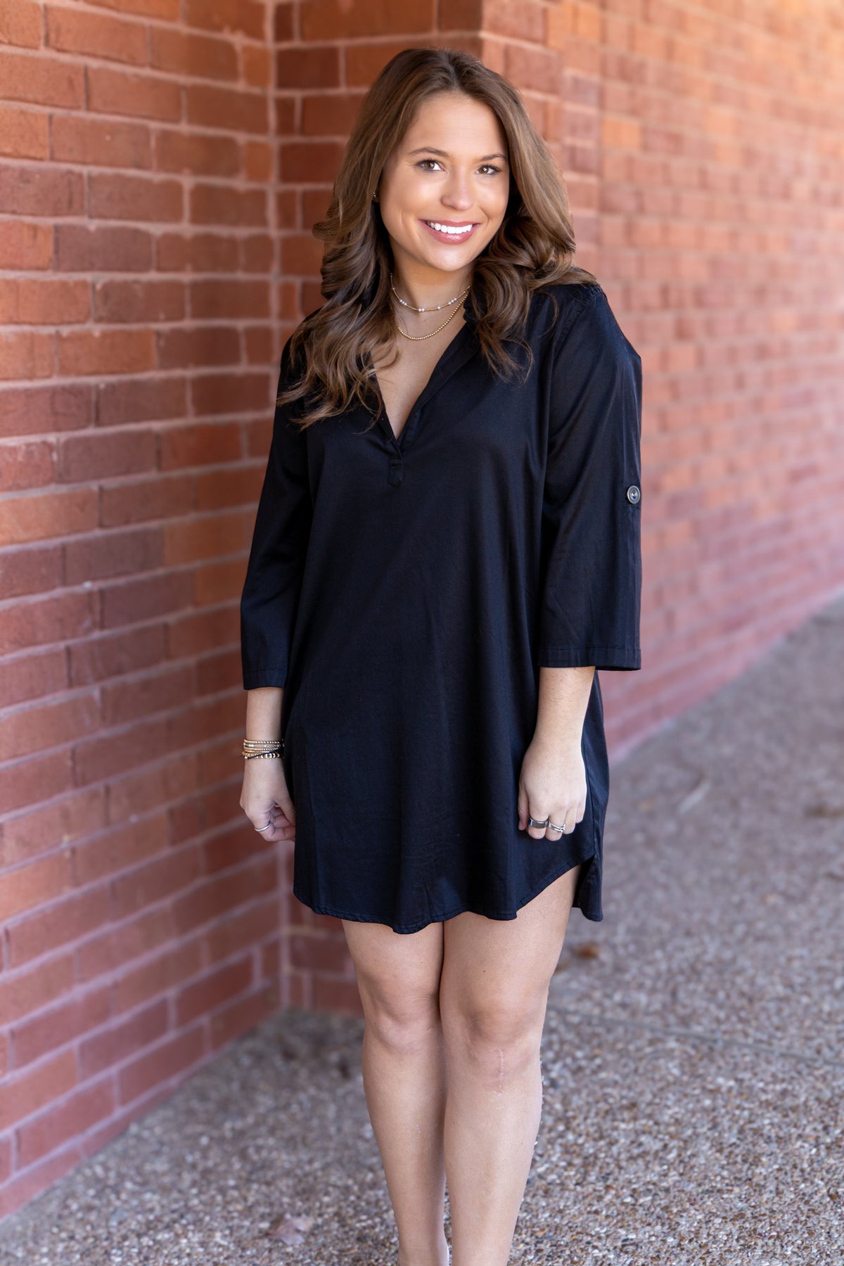 Blaire V-Neck Dress - Black