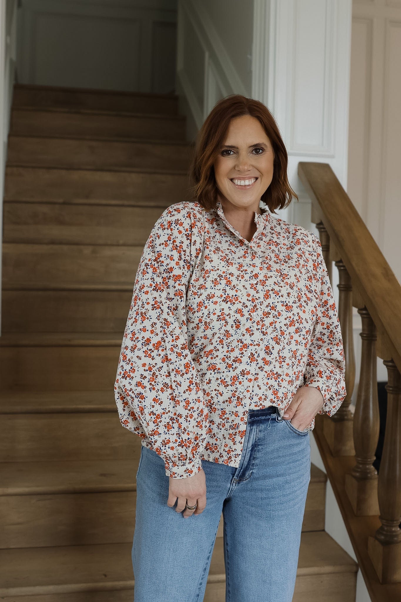 Ihqwina Floral Top - Teaberry