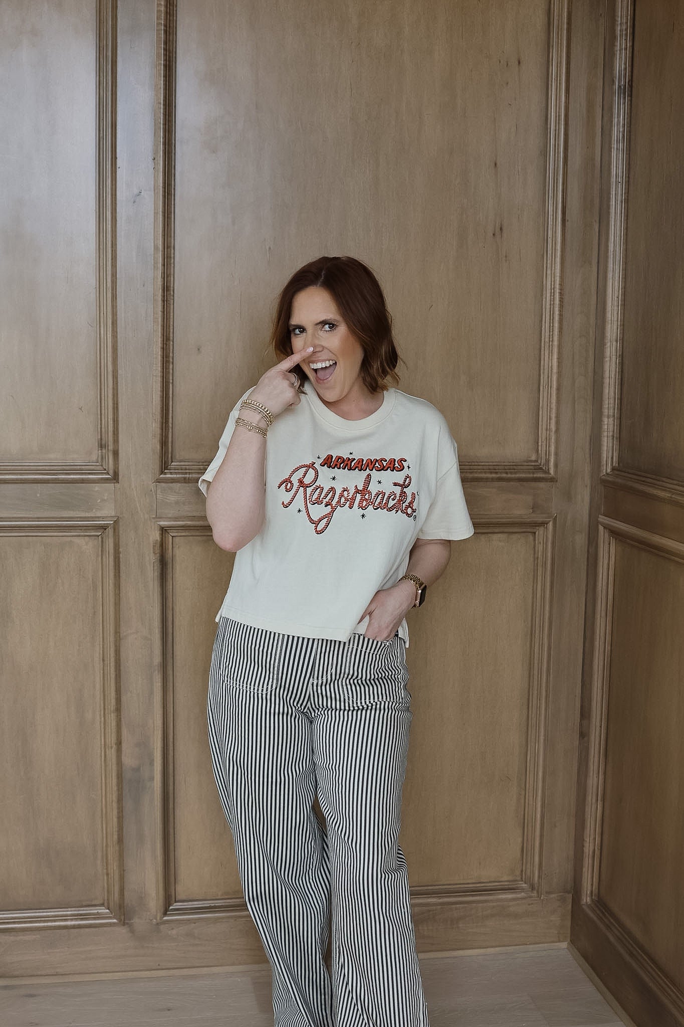 Arkansas Lasso Luxe Heavyweight Crop Tee