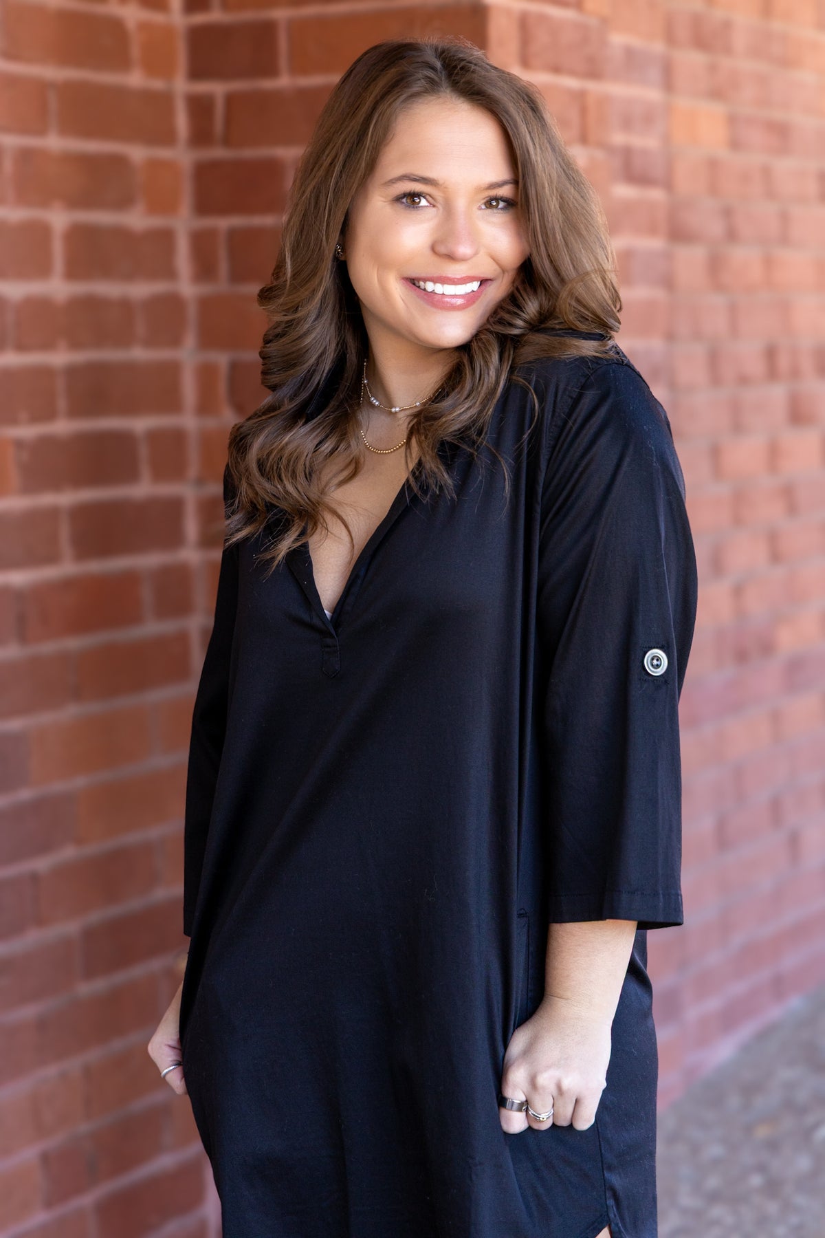 Blaire V-Neck Dress - Black