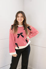 Bows and Stripes Crewneck Top