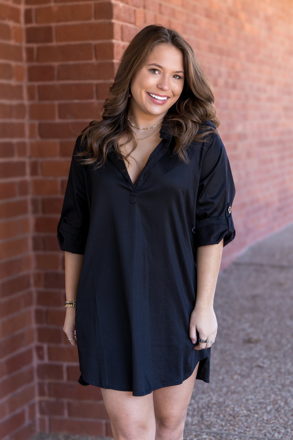 Blaire V-Neck Dress - Black
