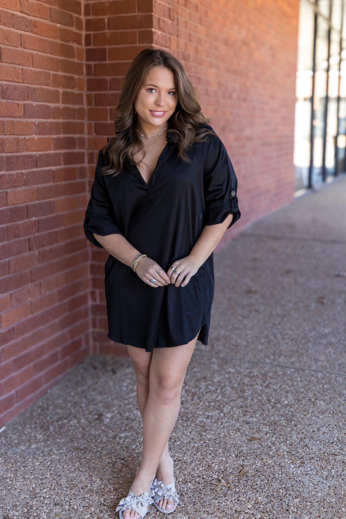 Blaire V-Neck Dress - Black