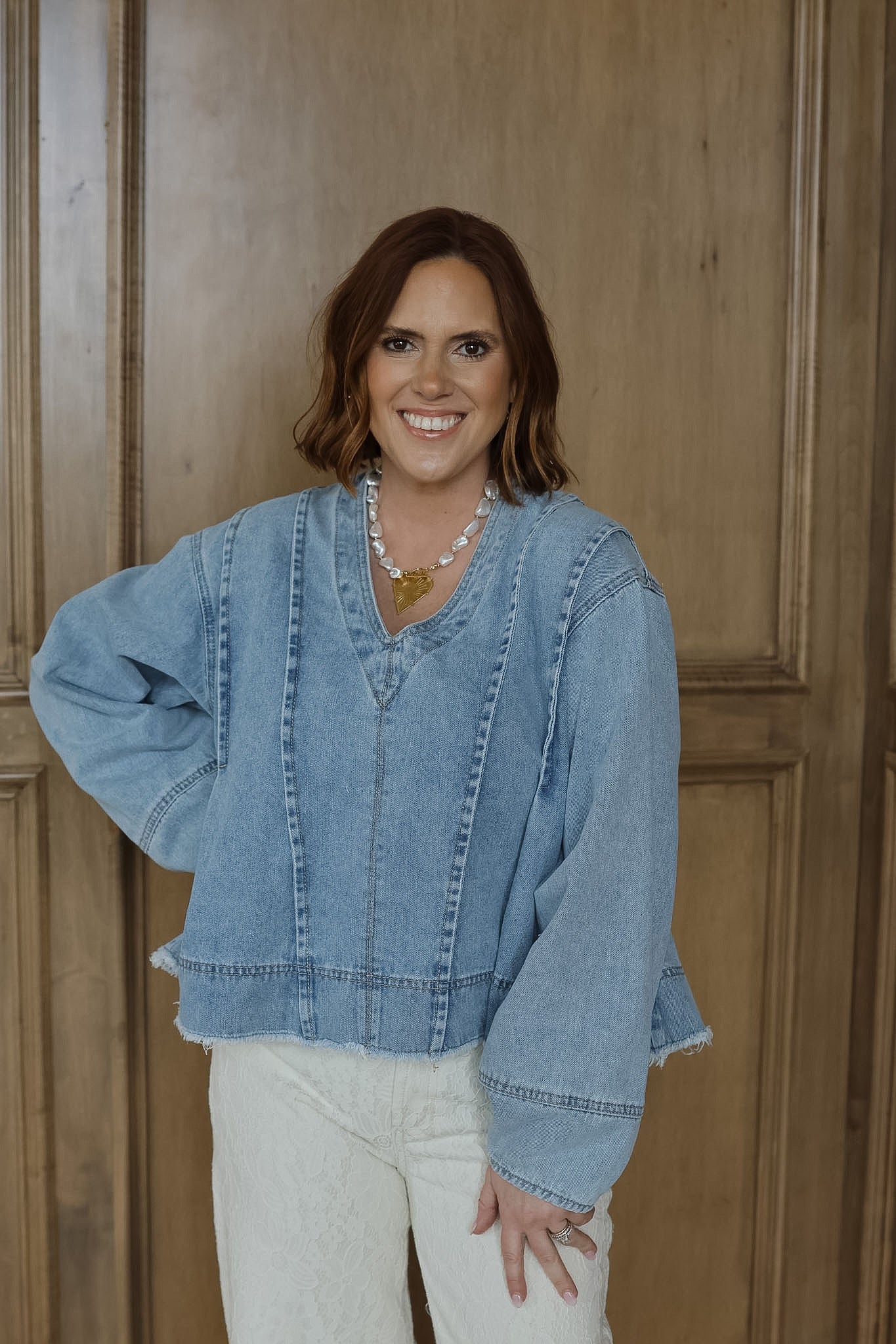 Kailie Light Denim Top