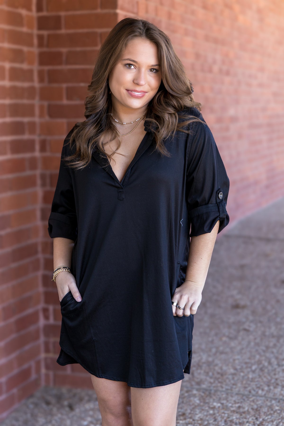Blaire V-Neck Dress - Black