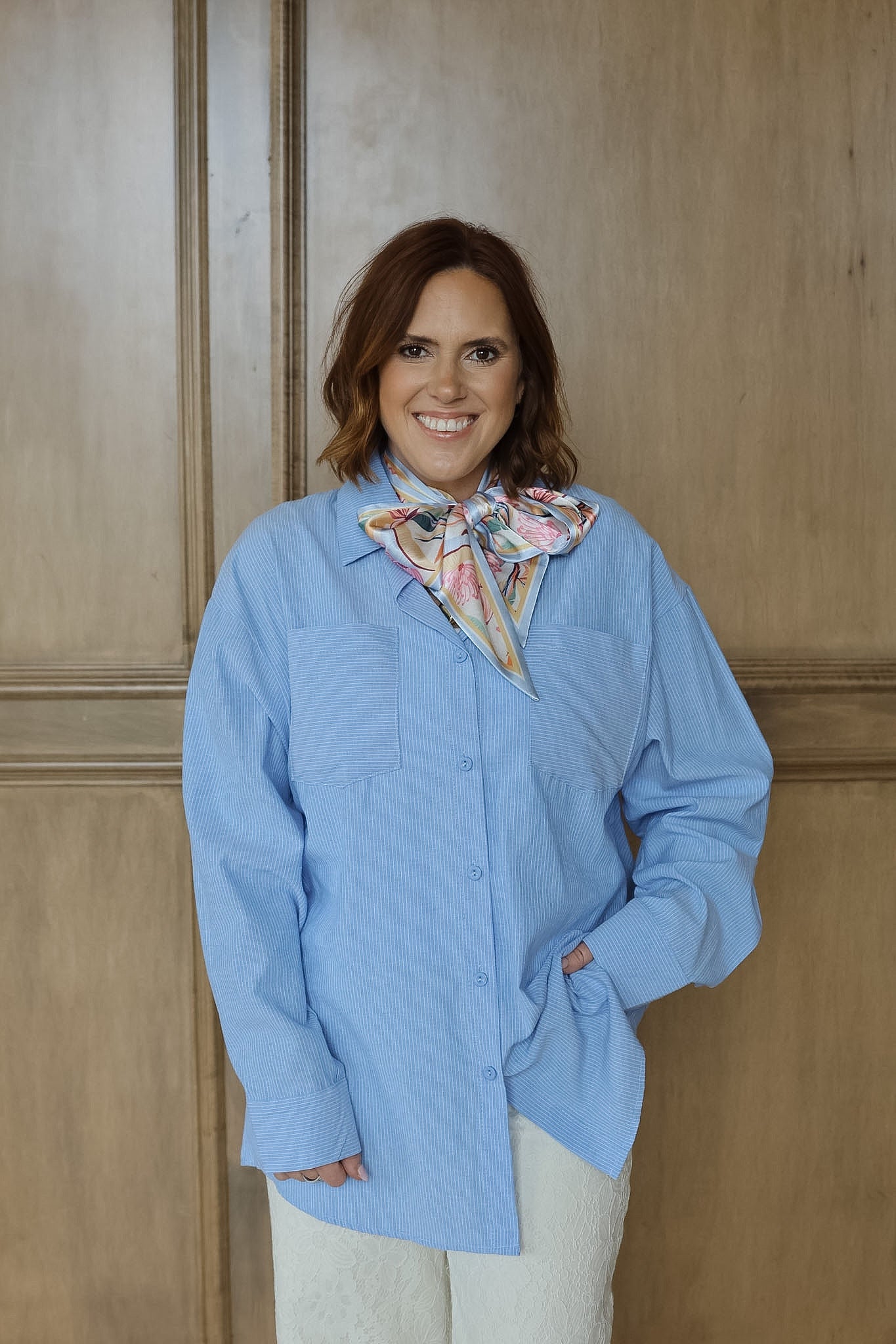 Tommy Oversized Button Front Top