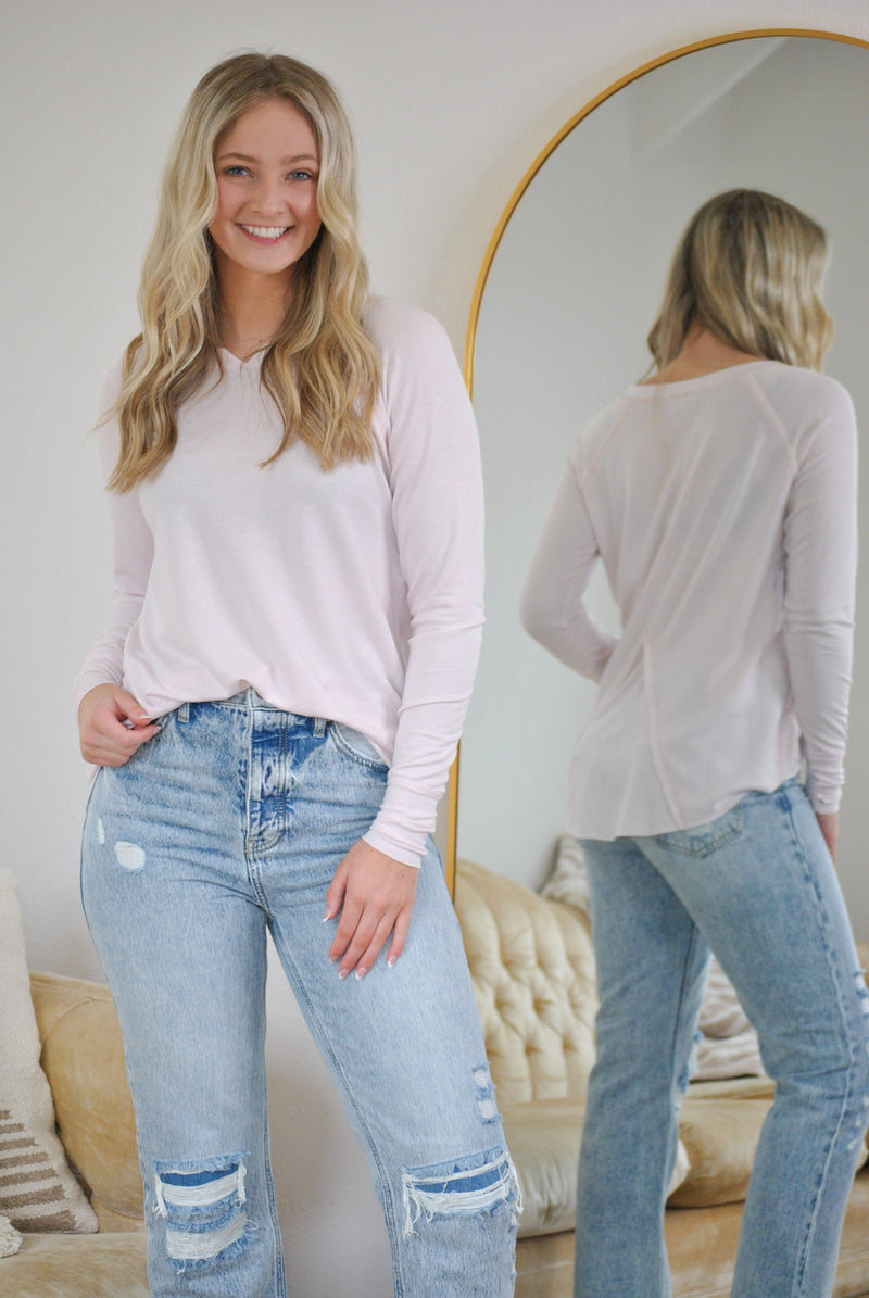 Payton French Terry Top - Pink