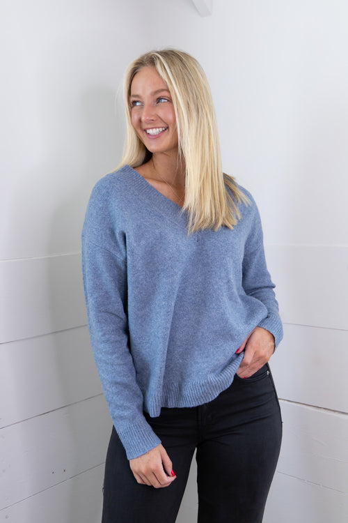 Ollie Oversized Sweater - Sky Blue