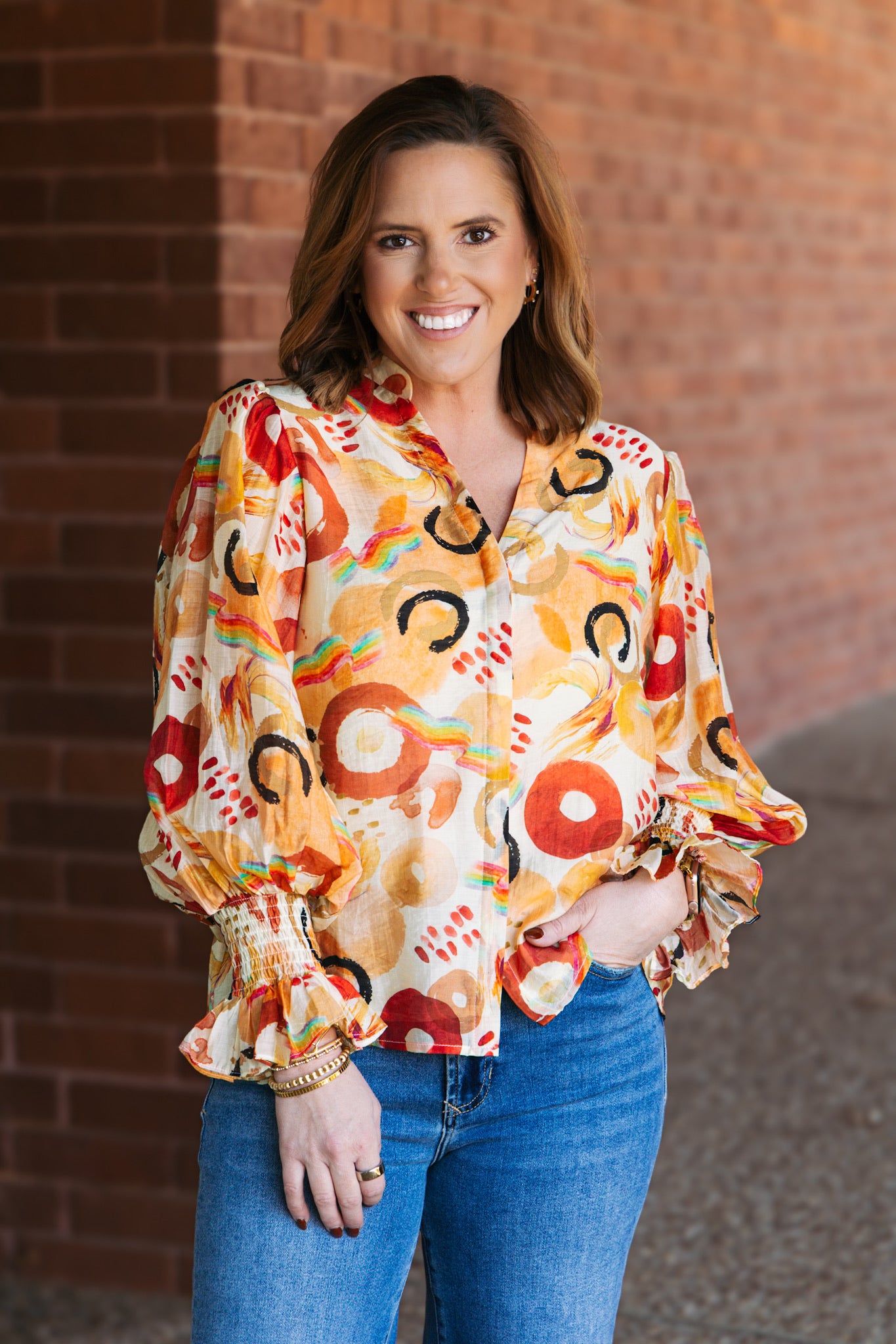 Desert Mirage V-Neck Blouse