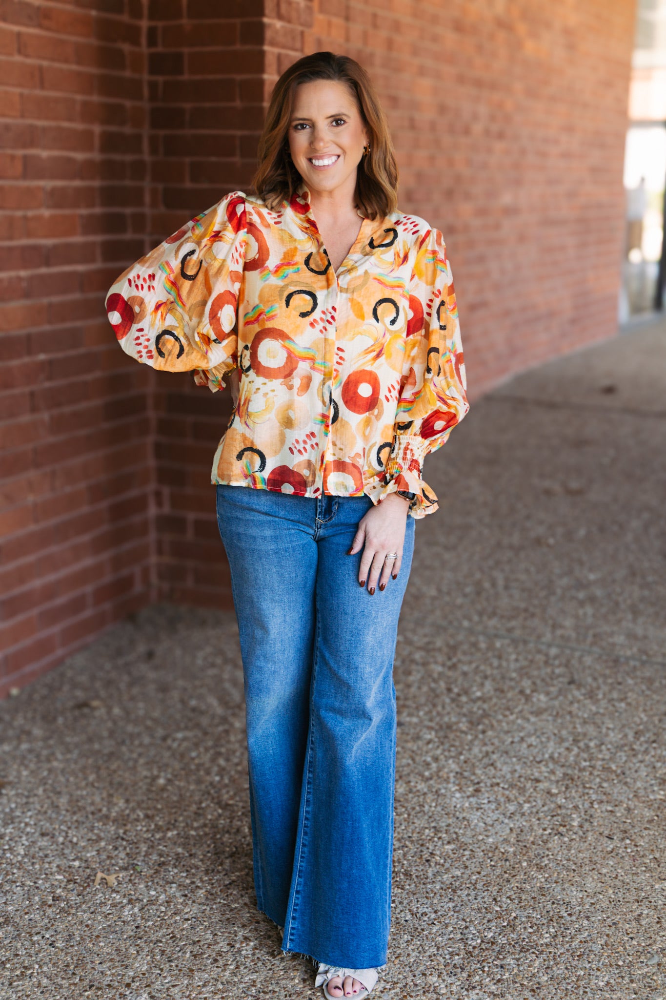 Desert Mirage V-Neck Blouse