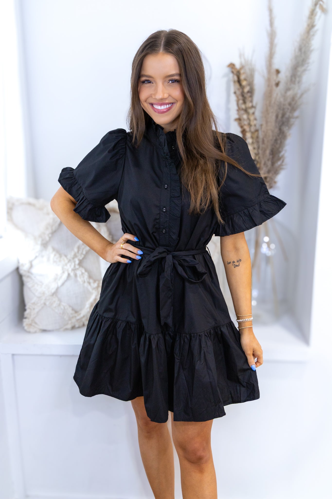 All Business Ruffle Dress - Black