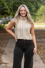 Sevyn Sleeveless Sweater  - Beige