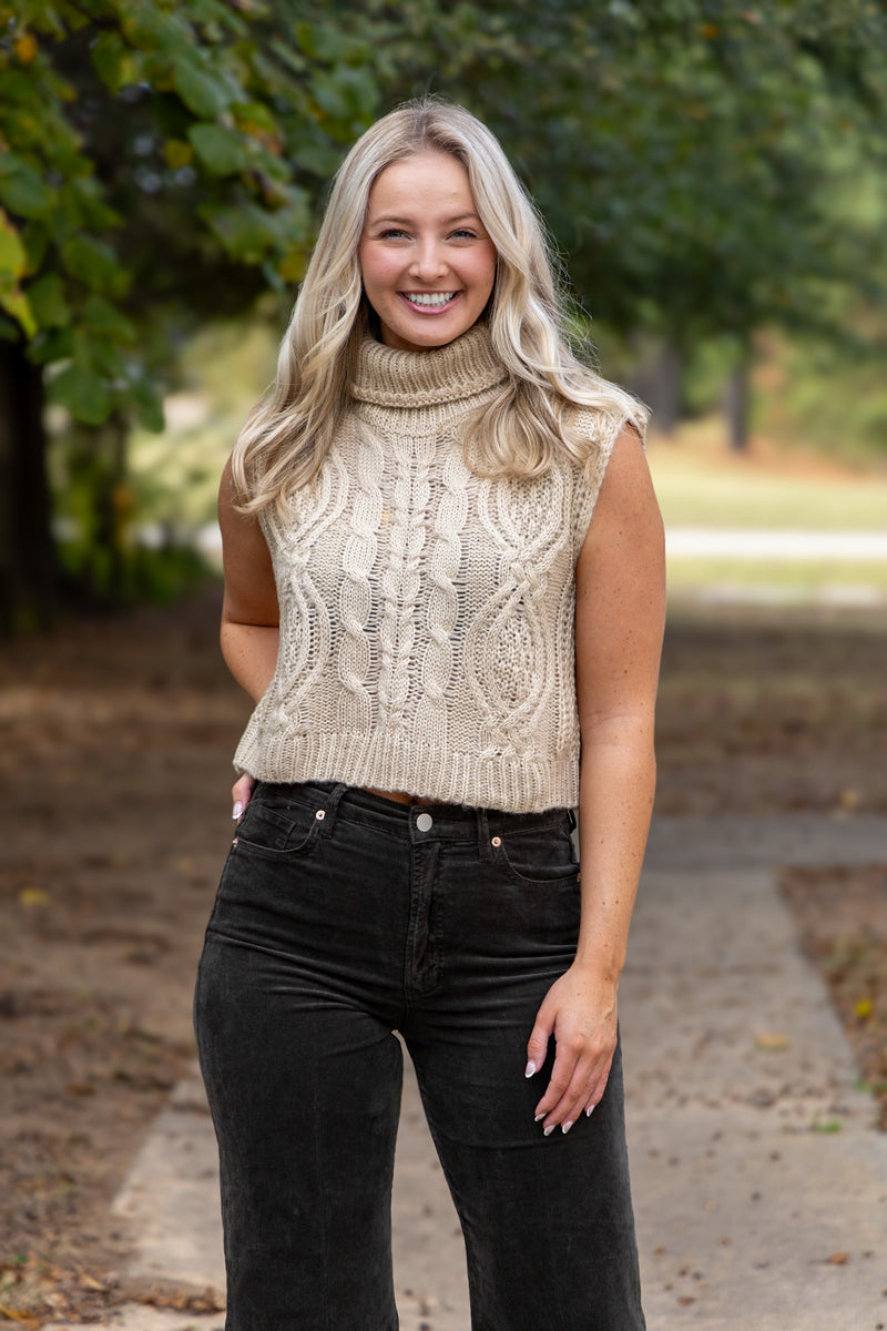 Sevyn Sleeveless Sweater  - Beige