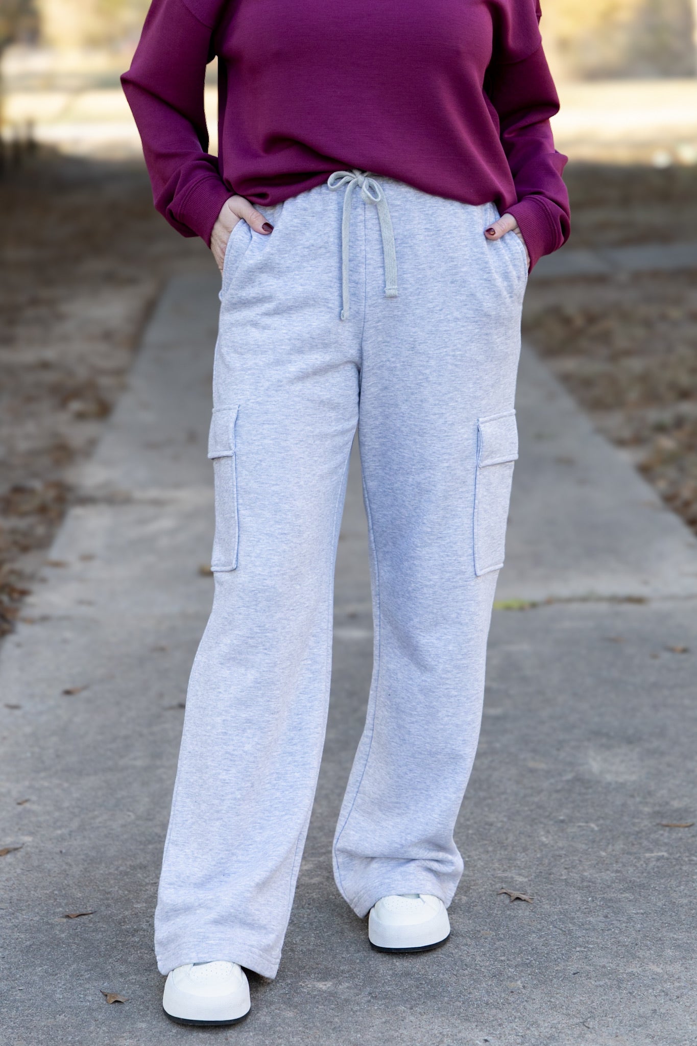 Channing Cargo Sweatpants- Heather Grey