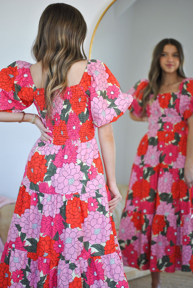 Flirty Floral Midi Dress