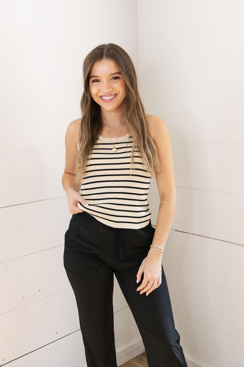 Sunny Sleeveless Striped Top