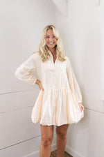 Brylee Button Down Bubble Dress - Ivory