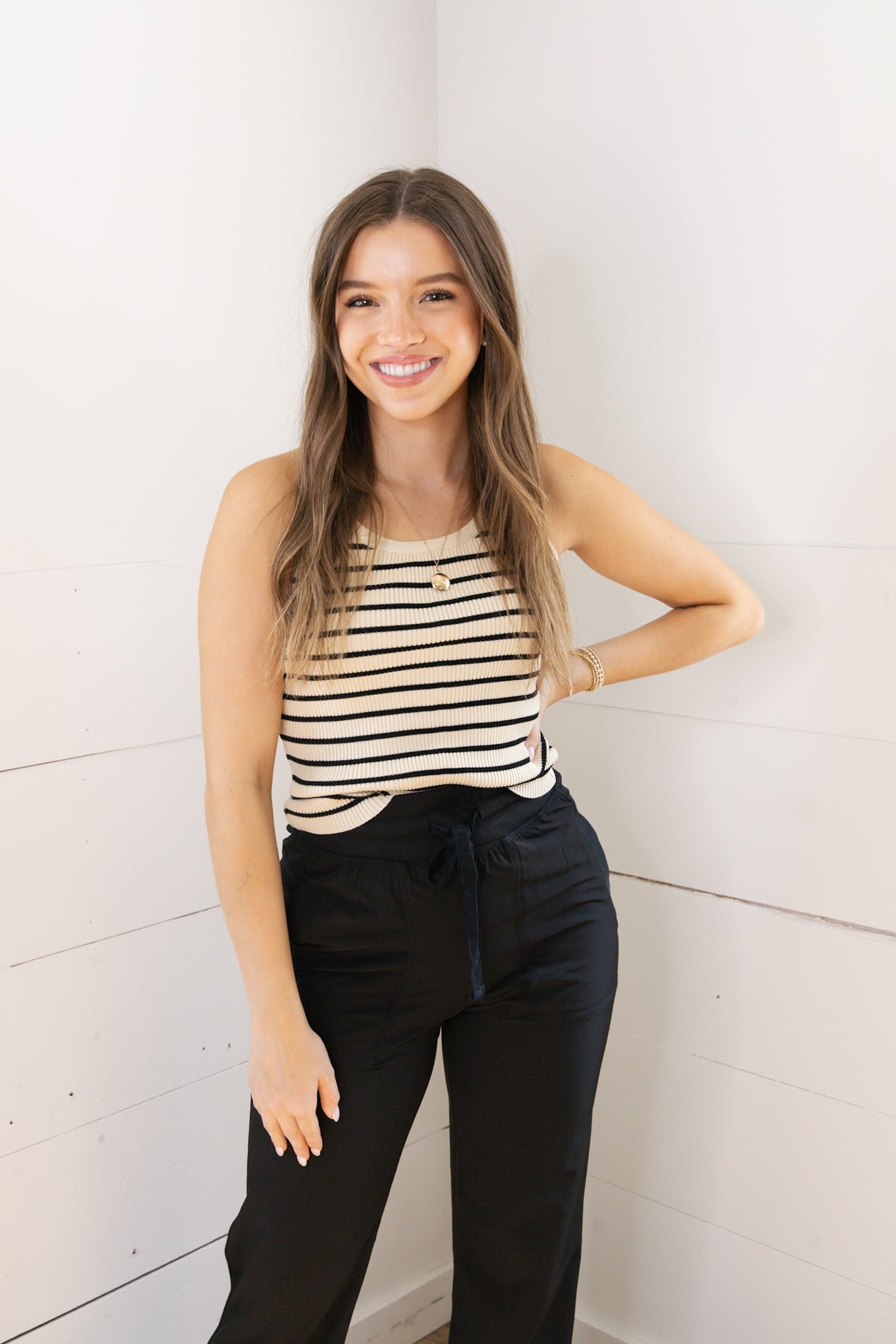 Sunny Sleeveless Striped Top