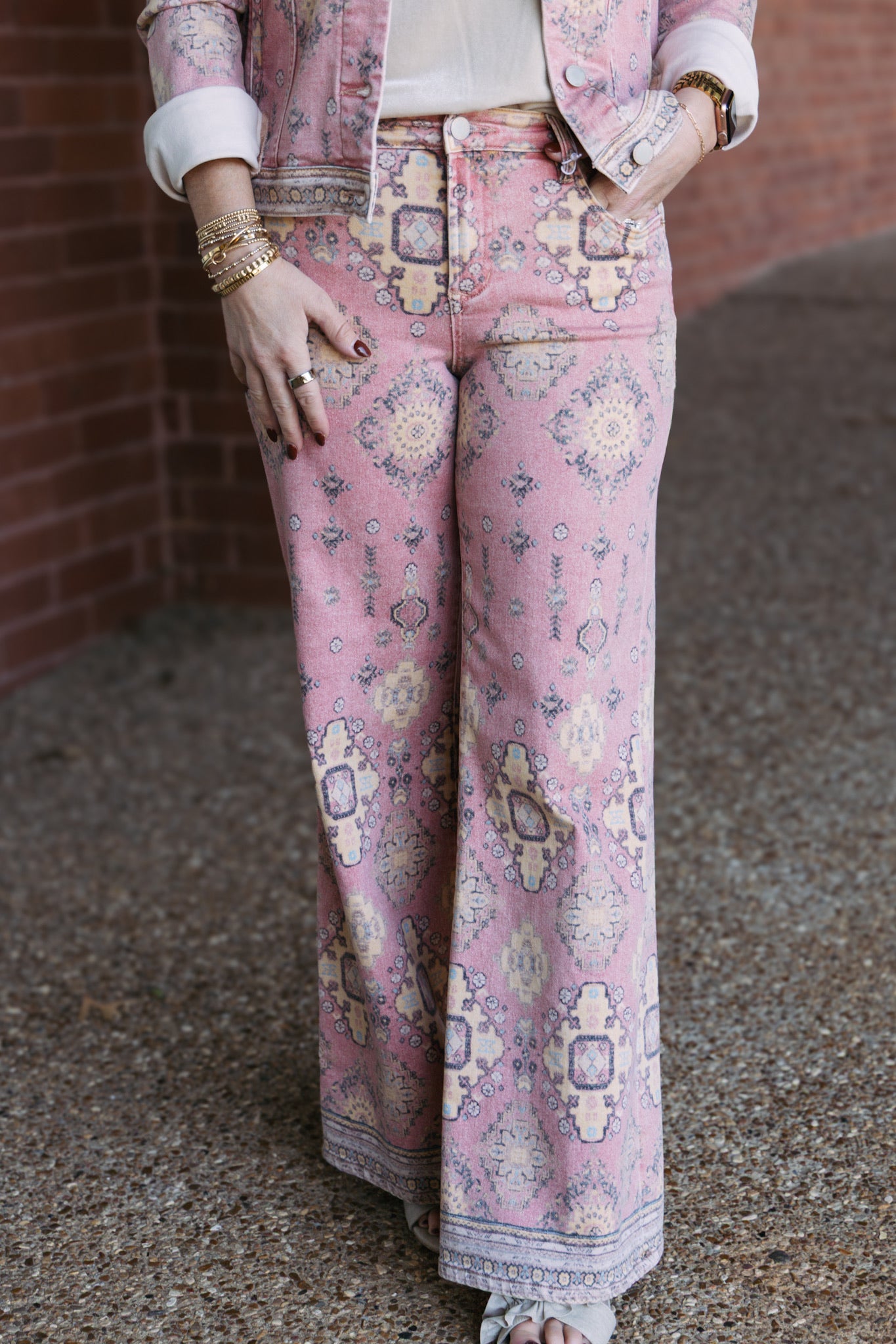 [Dear John] Micah Novelty Wide Leg Jean - Tibetan Tapestry