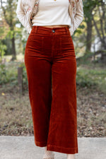 Analei Patch Pocket Corduroy Pants - Roasted Pecan