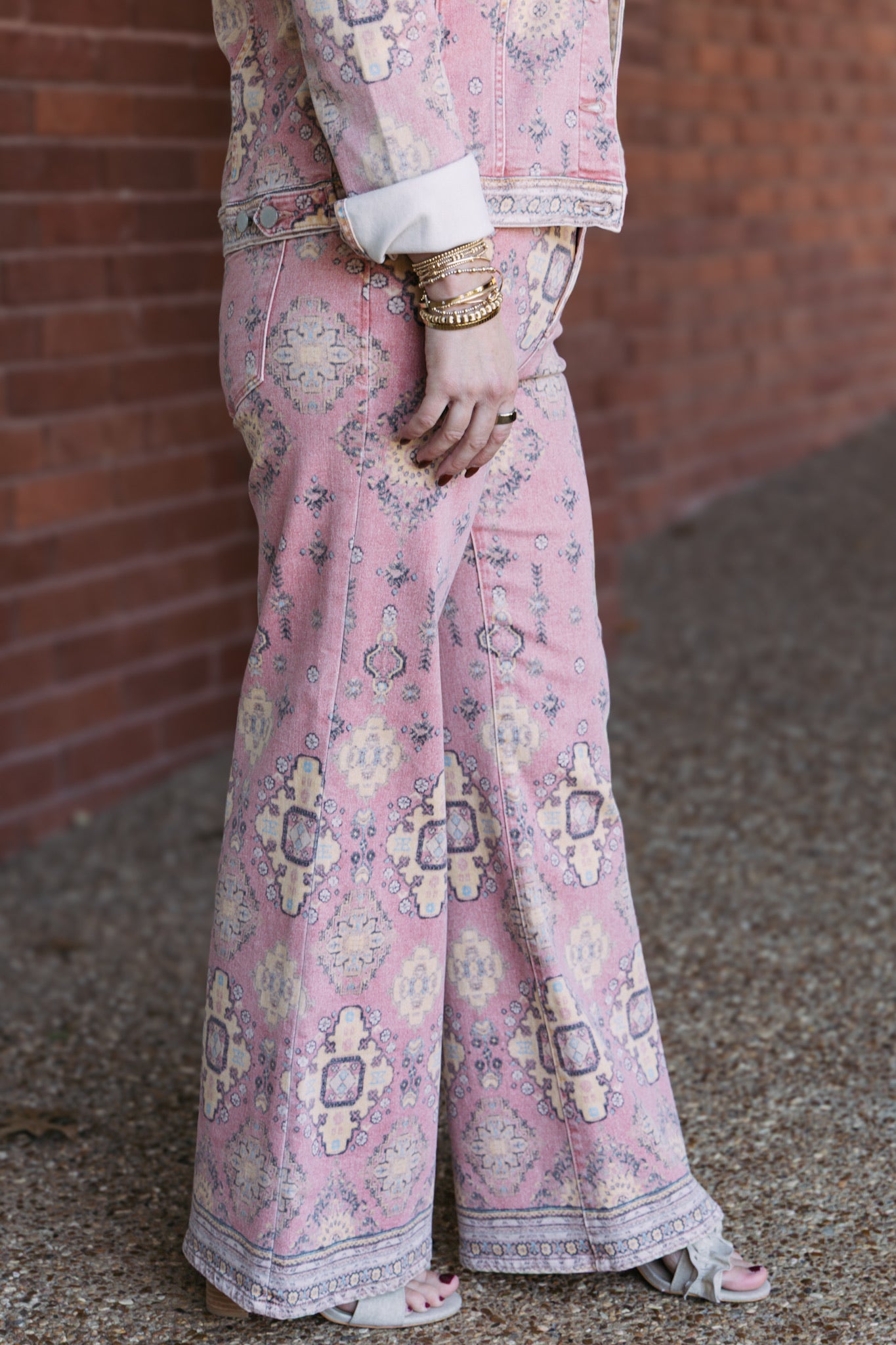 [Dear John] Micah Novelty Wide Leg Jean - Tibetan Tapestry