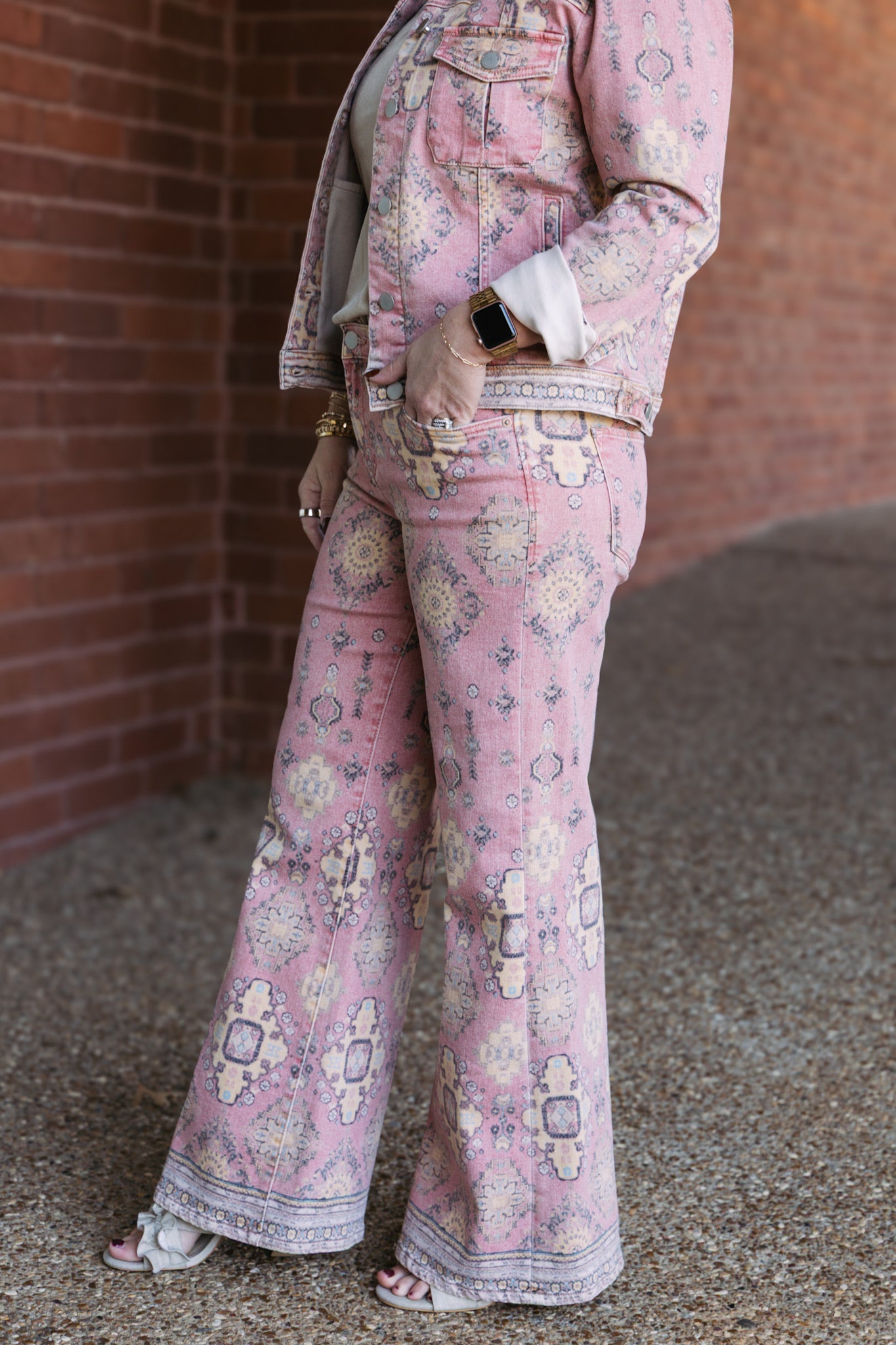 [Dear John] Micah Novelty Wide Leg Jean - Tibetan Tapestry