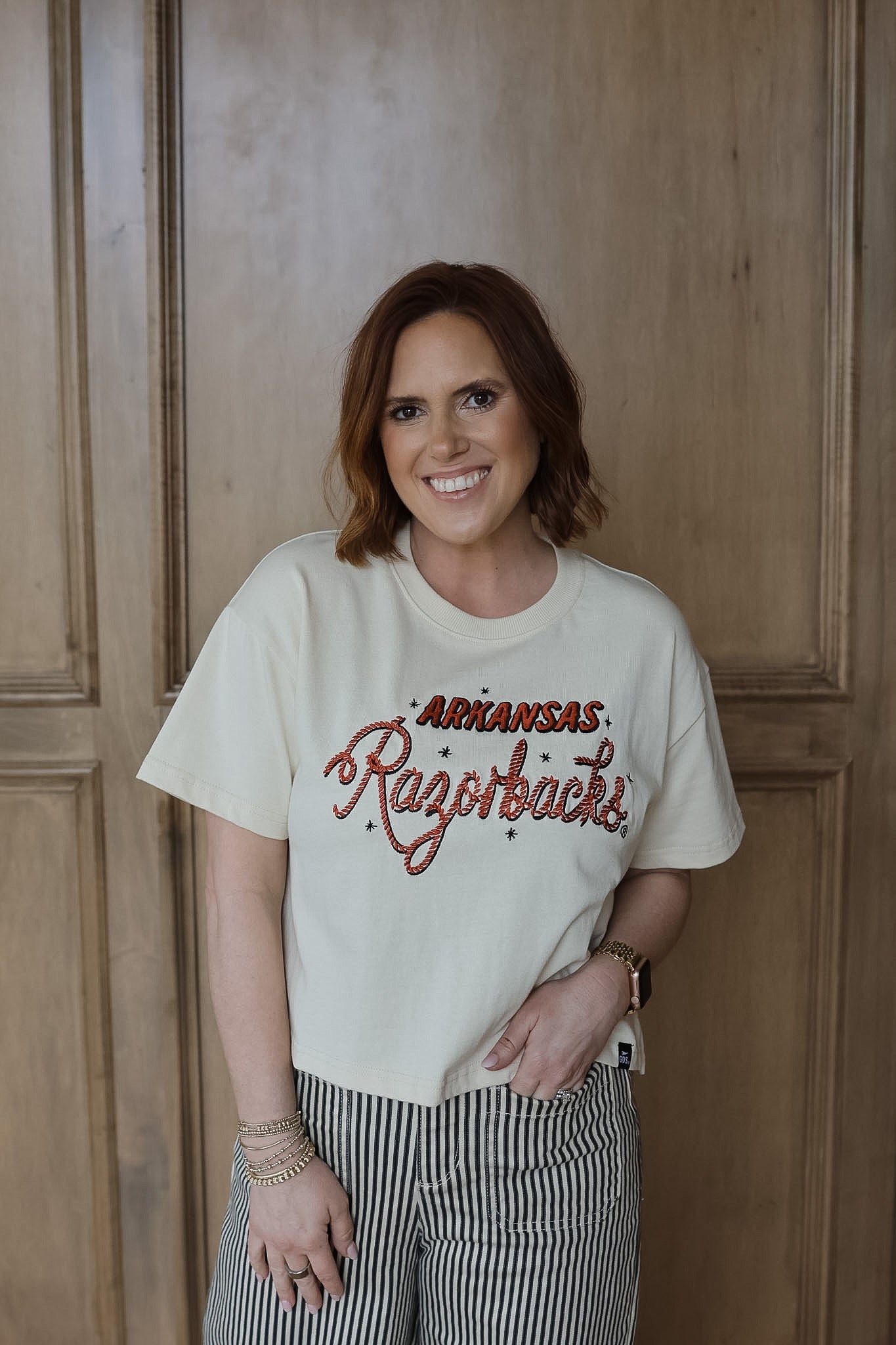 Arkansas Lasso Luxe Heavyweight Crop Tee