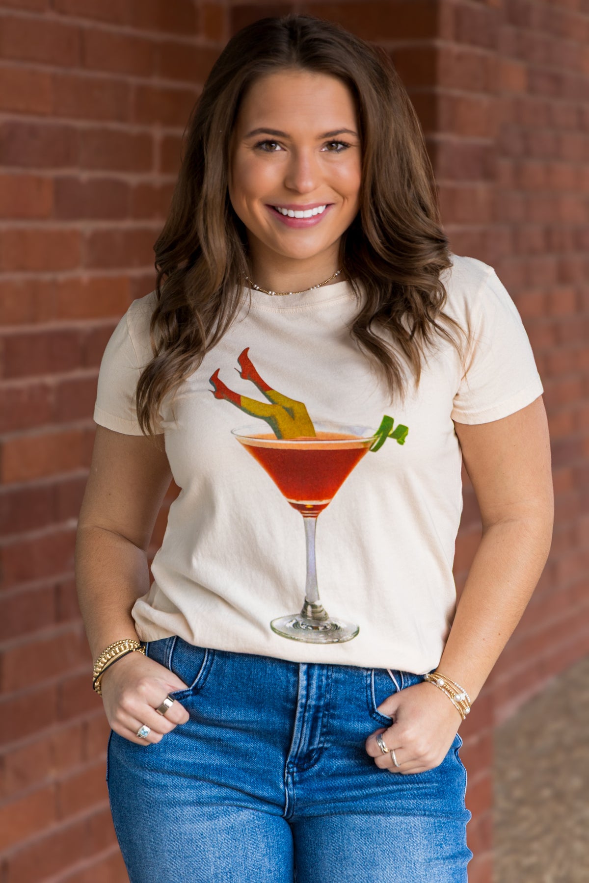 Martini Legs Boy Tee - Cream
