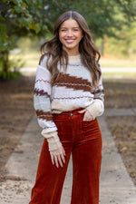 Gabriella Crew Neck Sweater- Toasted Gingerbread