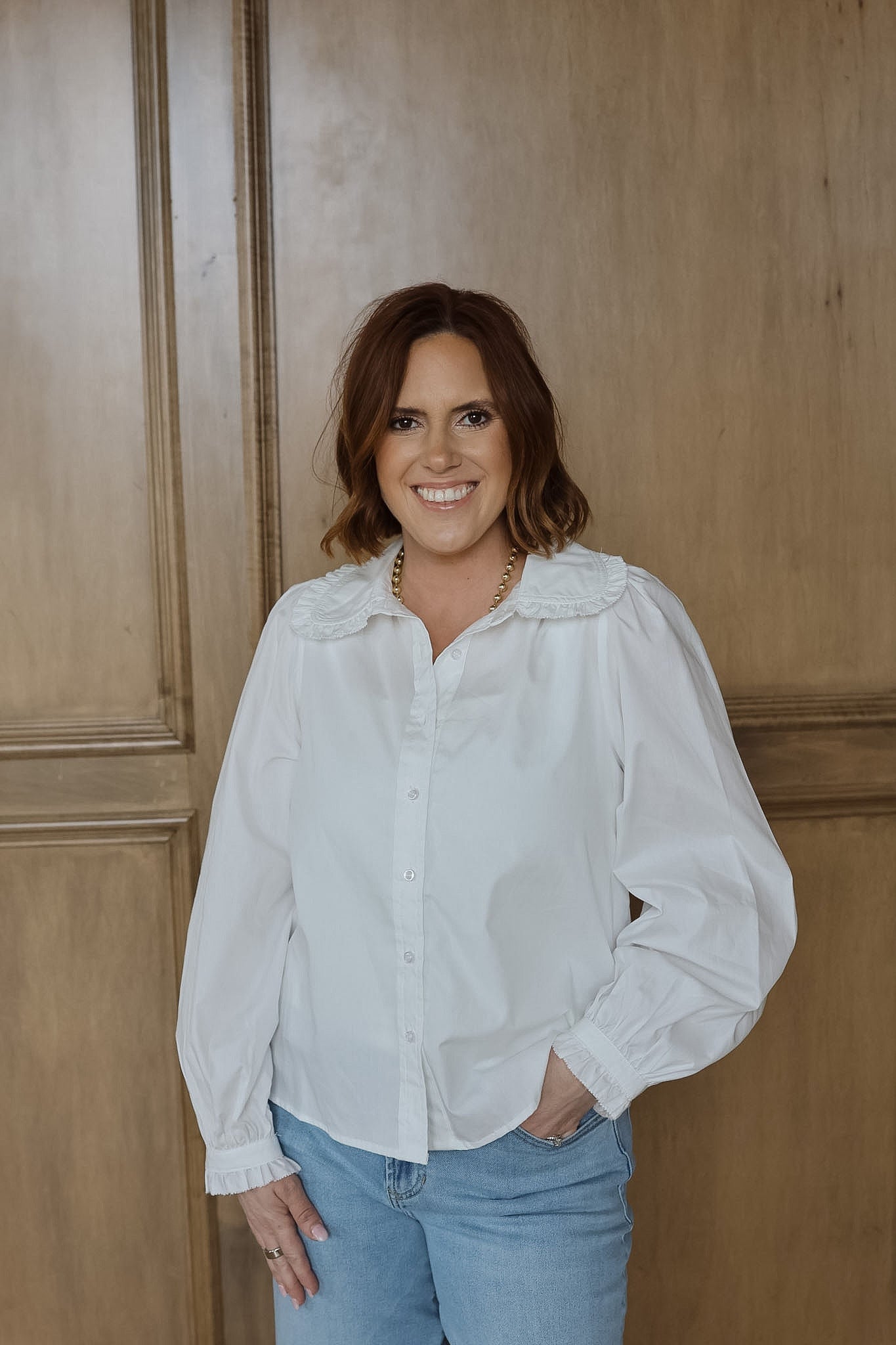 Penny Peter Pan Collar Blouse - White