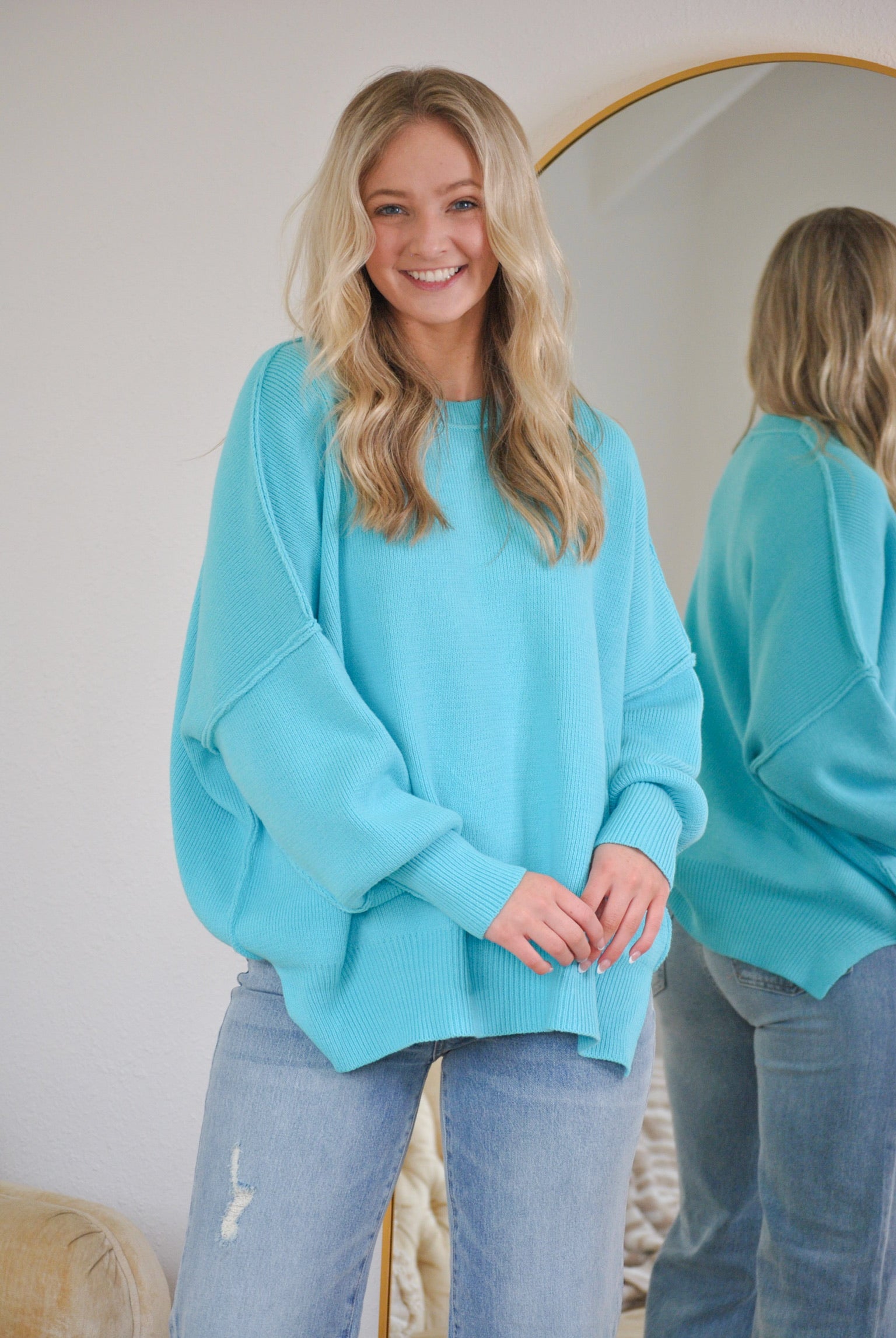 Need Me Sweater - Aqua