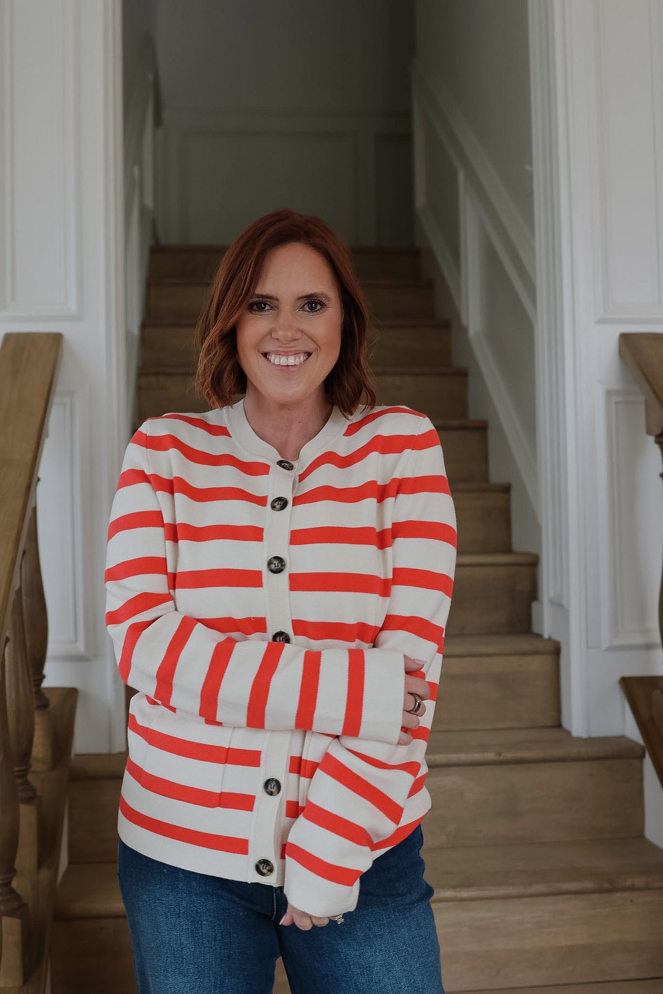 Ihboston Sweater Cardigan - Birch w. Teaberry