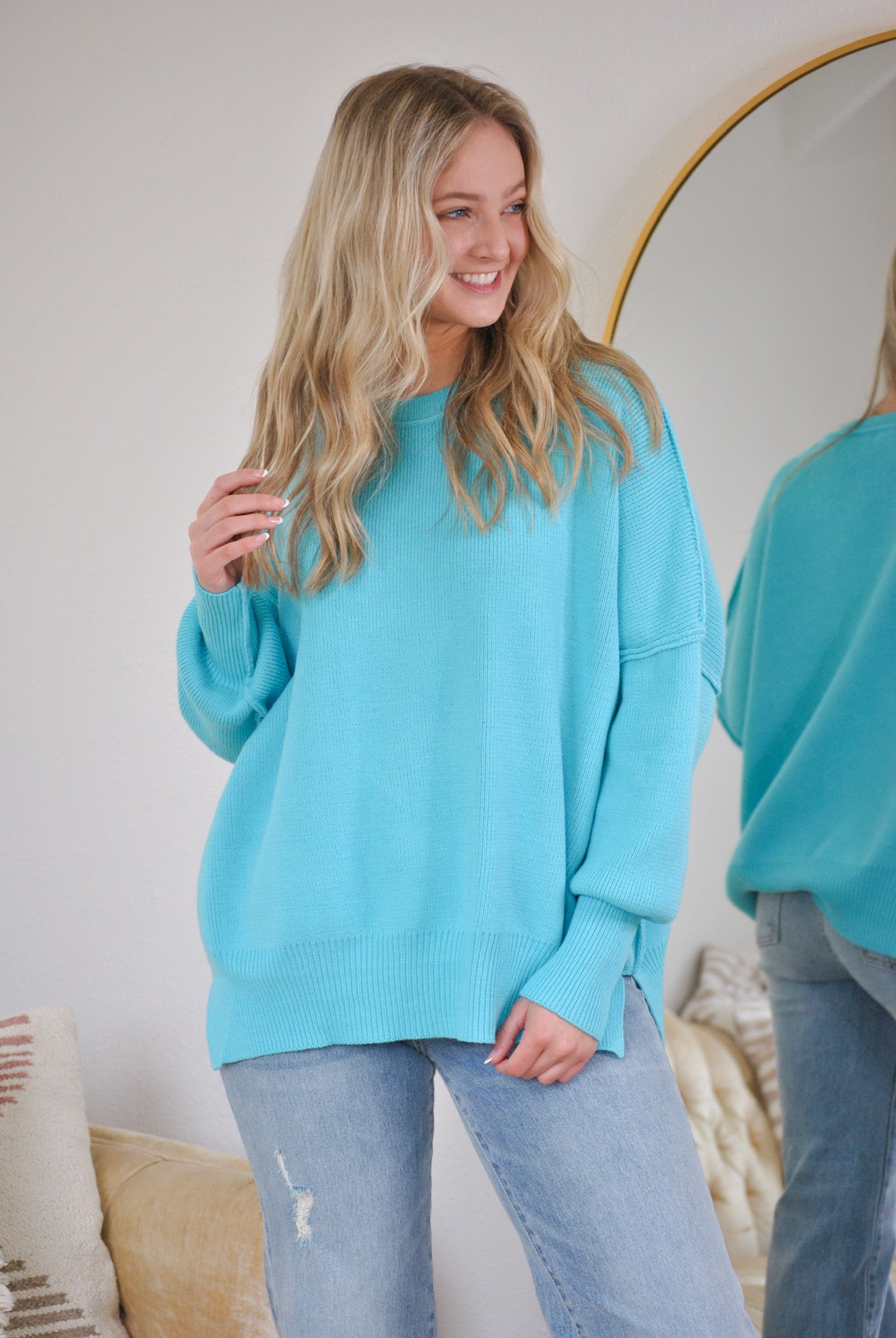 Need Me Sweater - Aqua