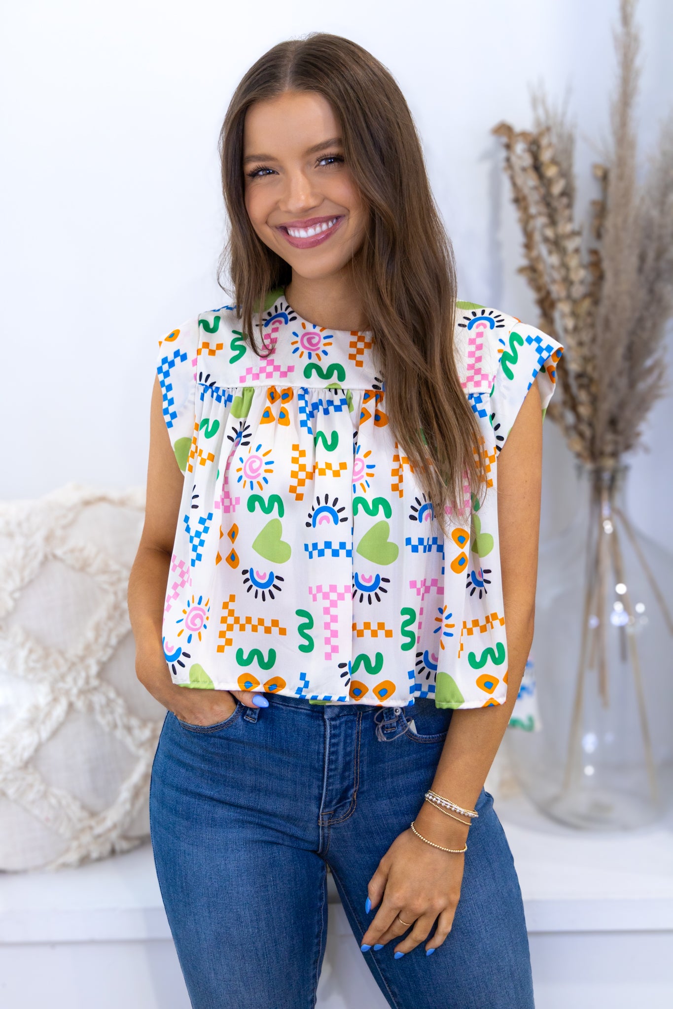 Paige Shirred Short Sleeve Top - Dolce Vita