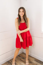 Millie Tiered Dress - Red