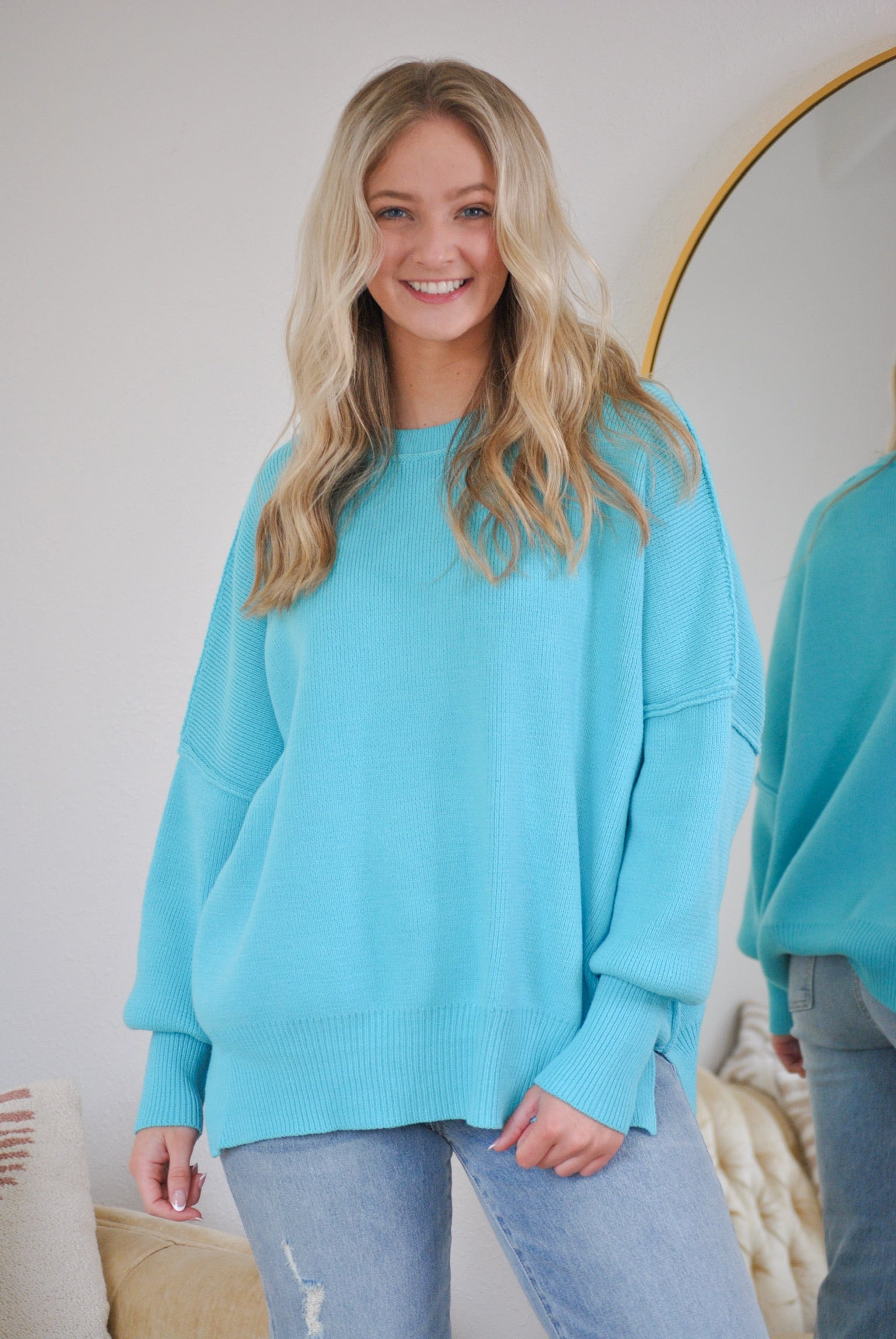 Need Me Sweater - Aqua