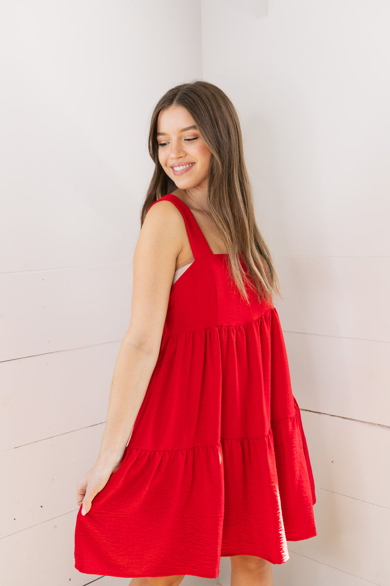 Millie Tiered Dress - Red