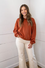 Pike Crop Pullover - Rust