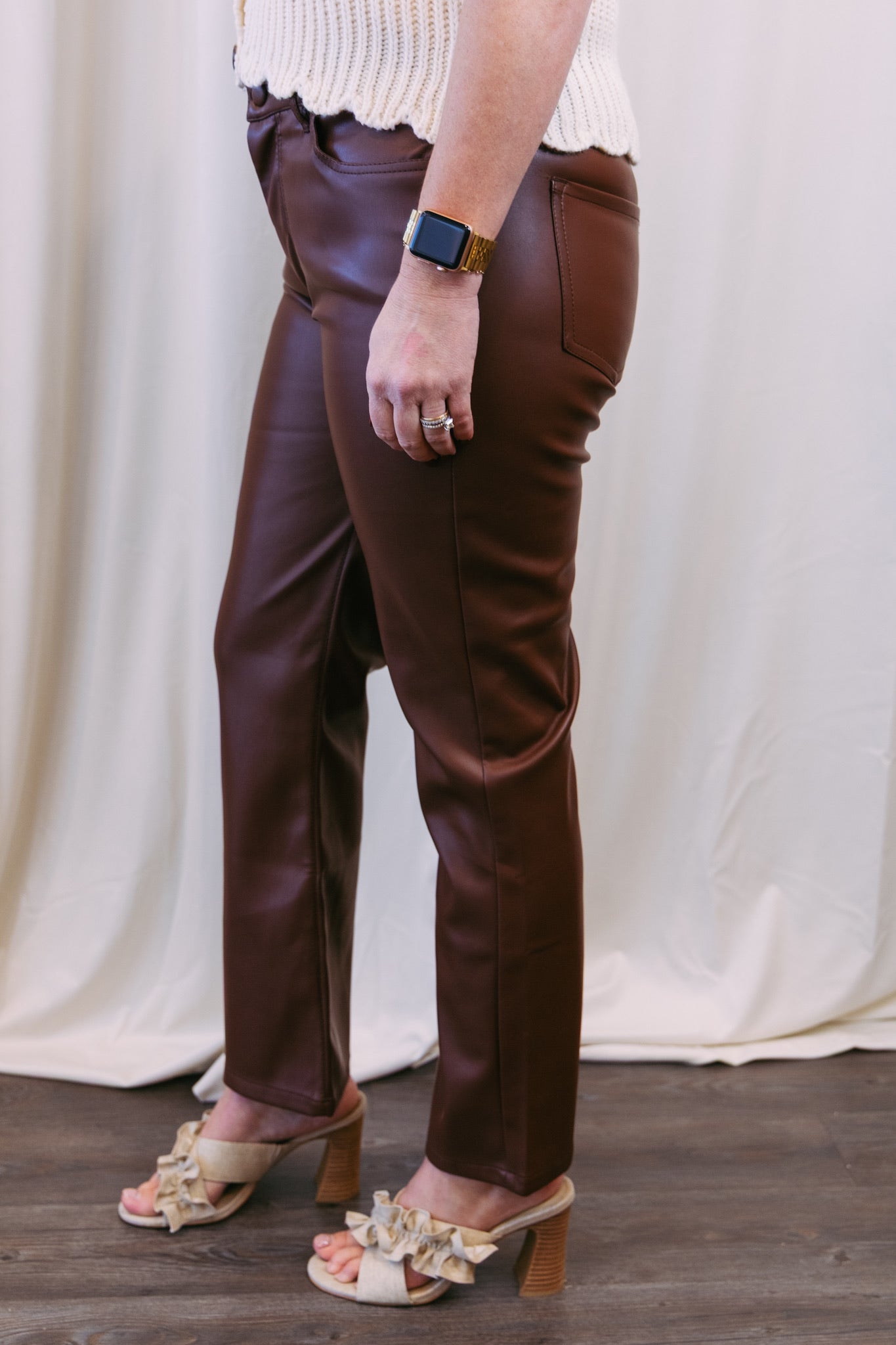 [Dear John] Jeanne High Rise Cropped Flares - Mahogany