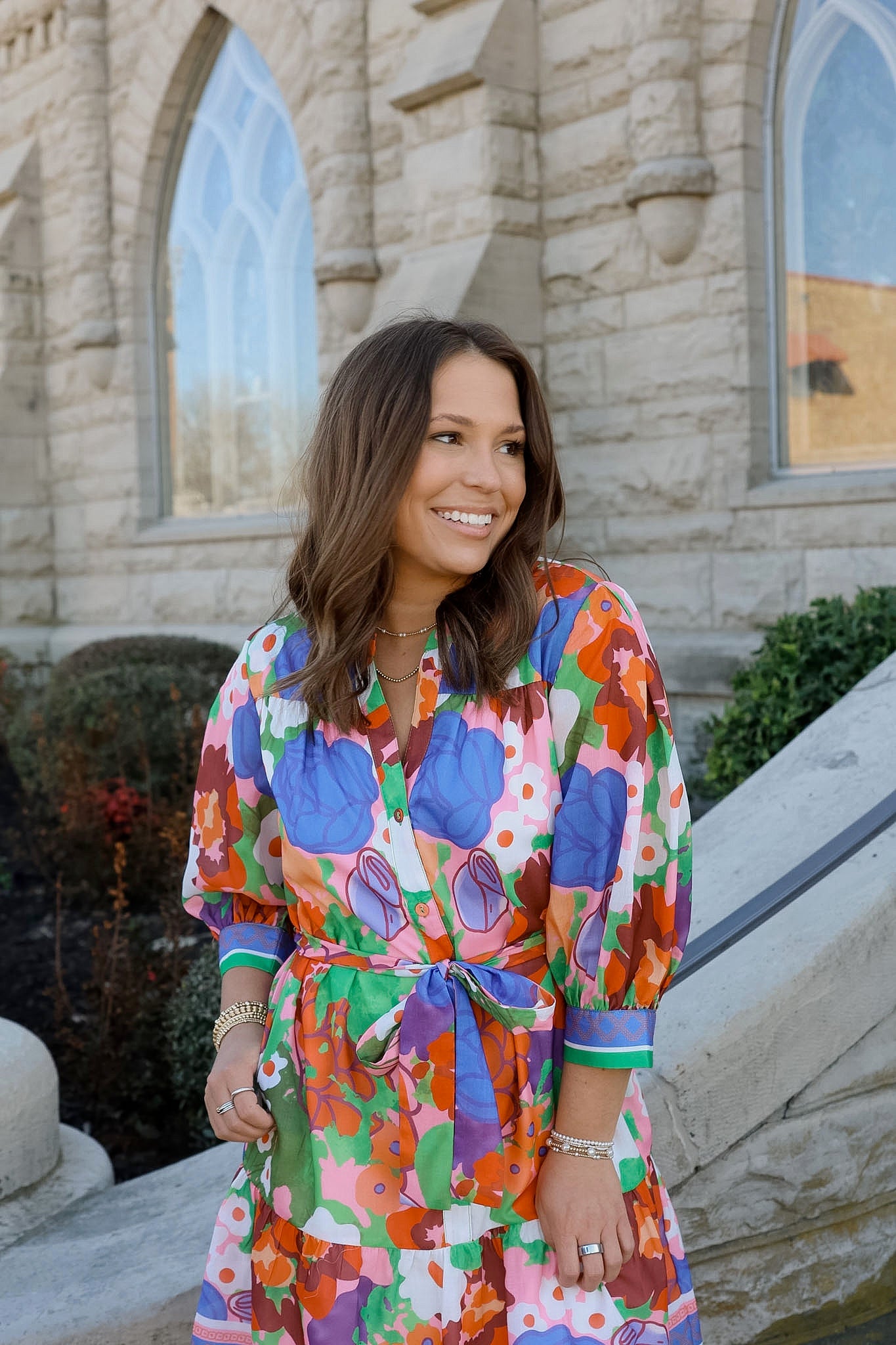 Petal Pop Placket Dress