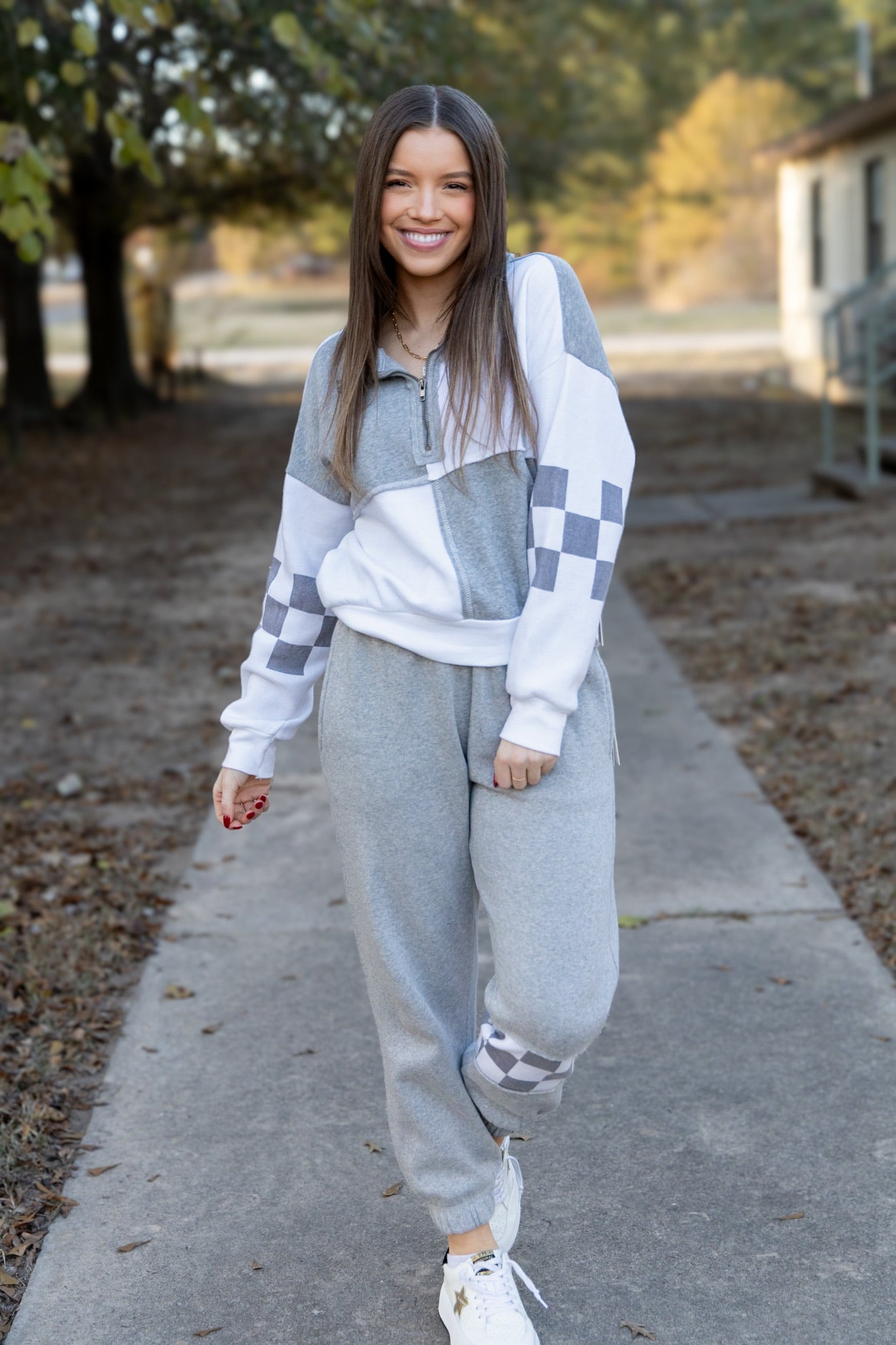 Danica Checkered Burnout Joggers