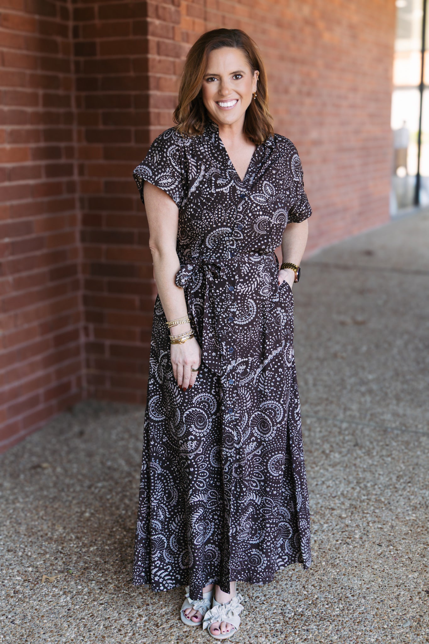 Nazca Midi Dress - Brown