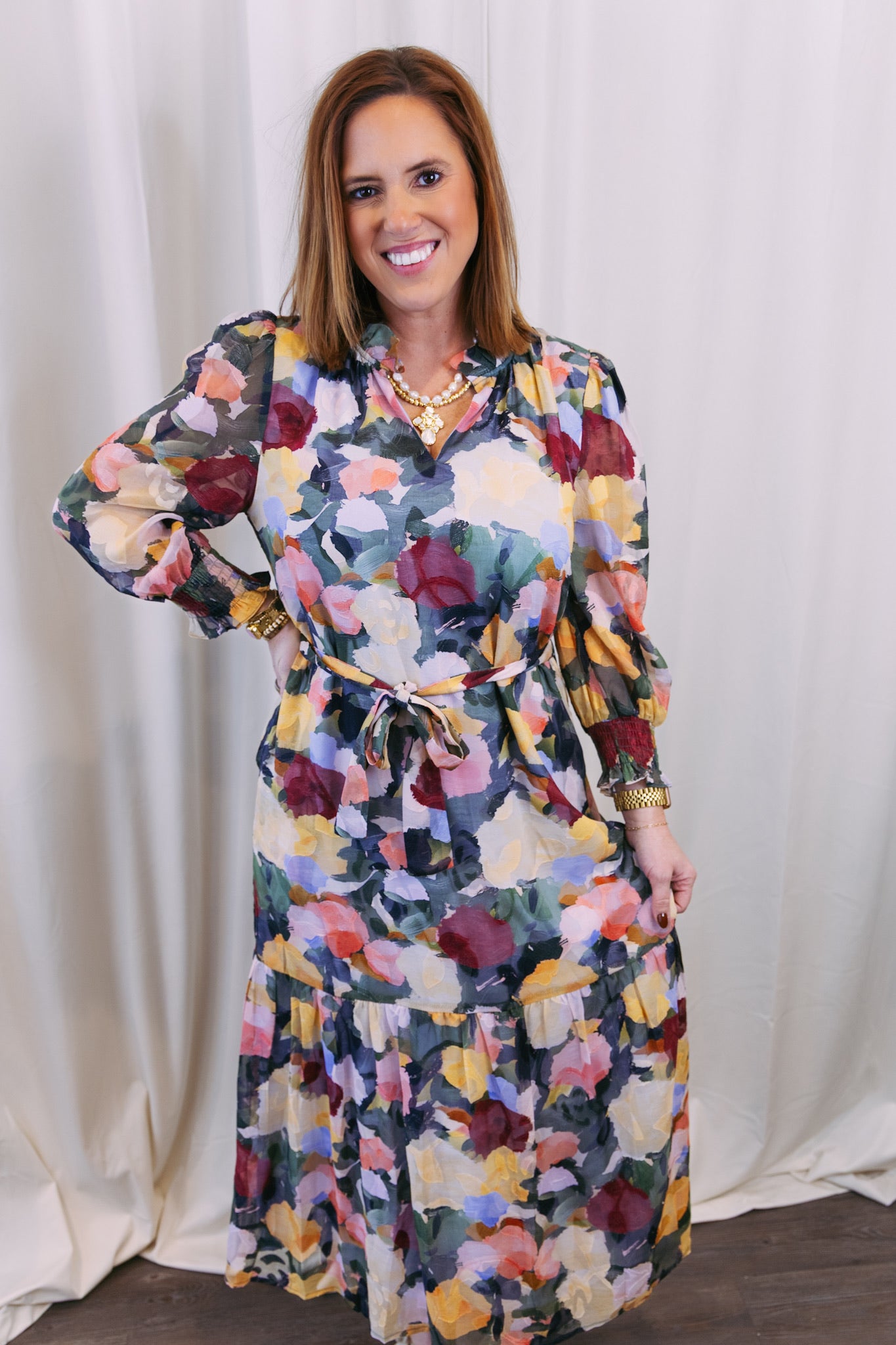 Impressions Split Neck Maxi Dress