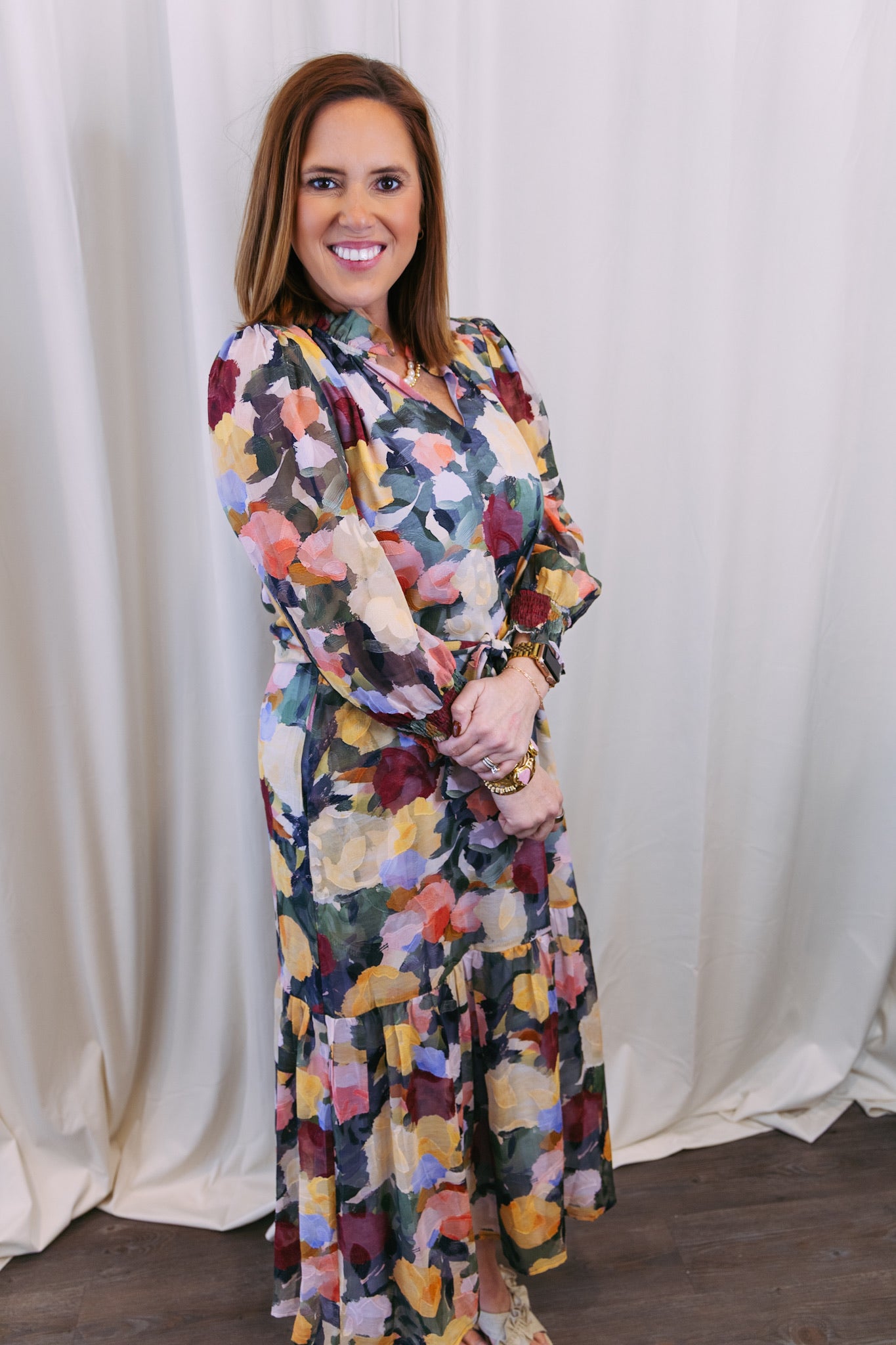 Impressions Split Neck Maxi Dress