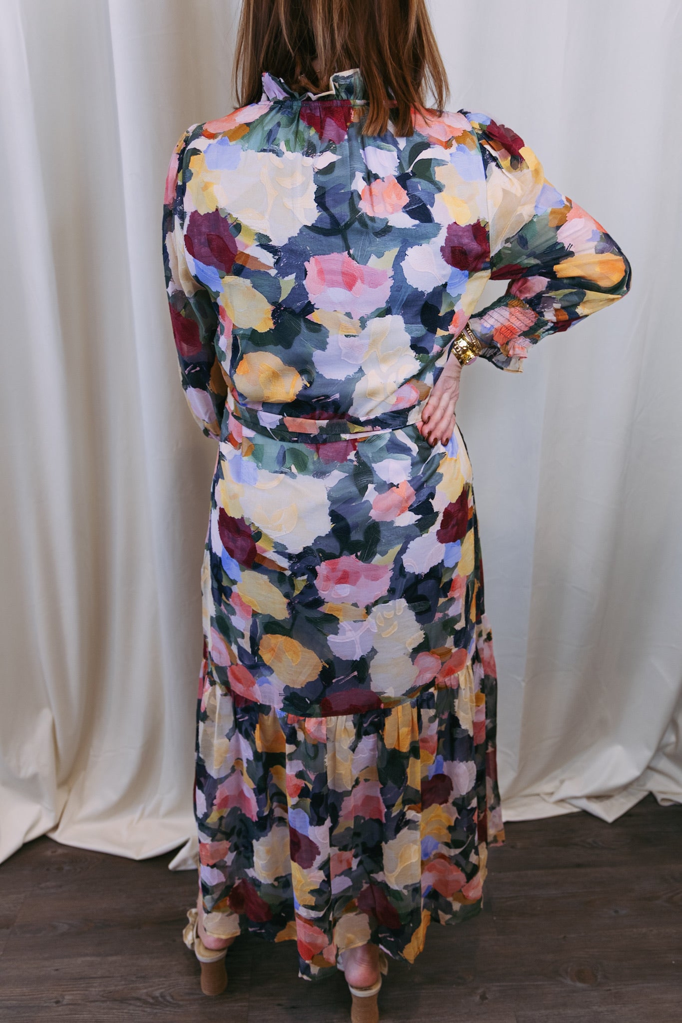 Impressions Split Neck Maxi Dress