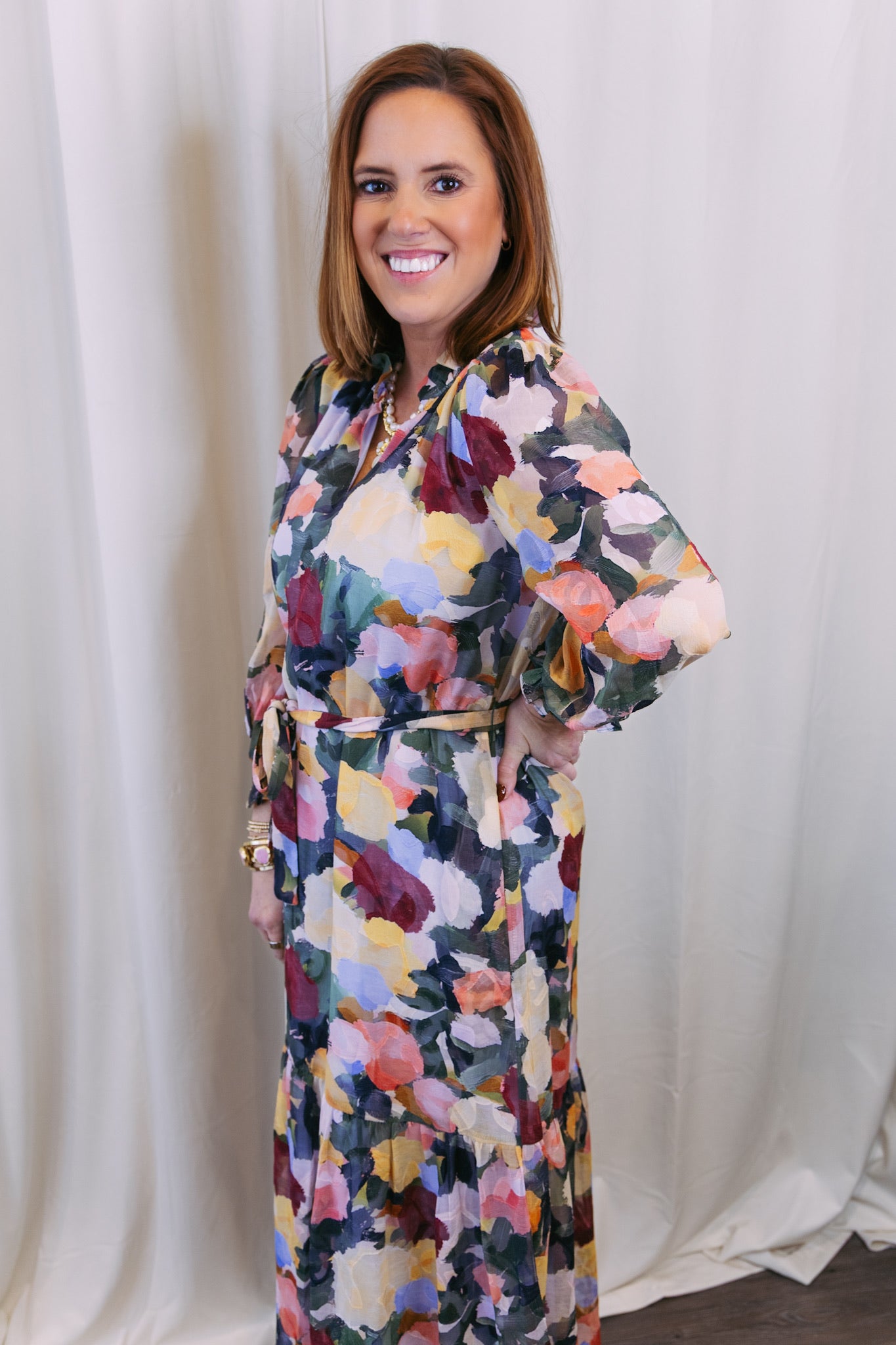 Impressions Split Neck Maxi Dress