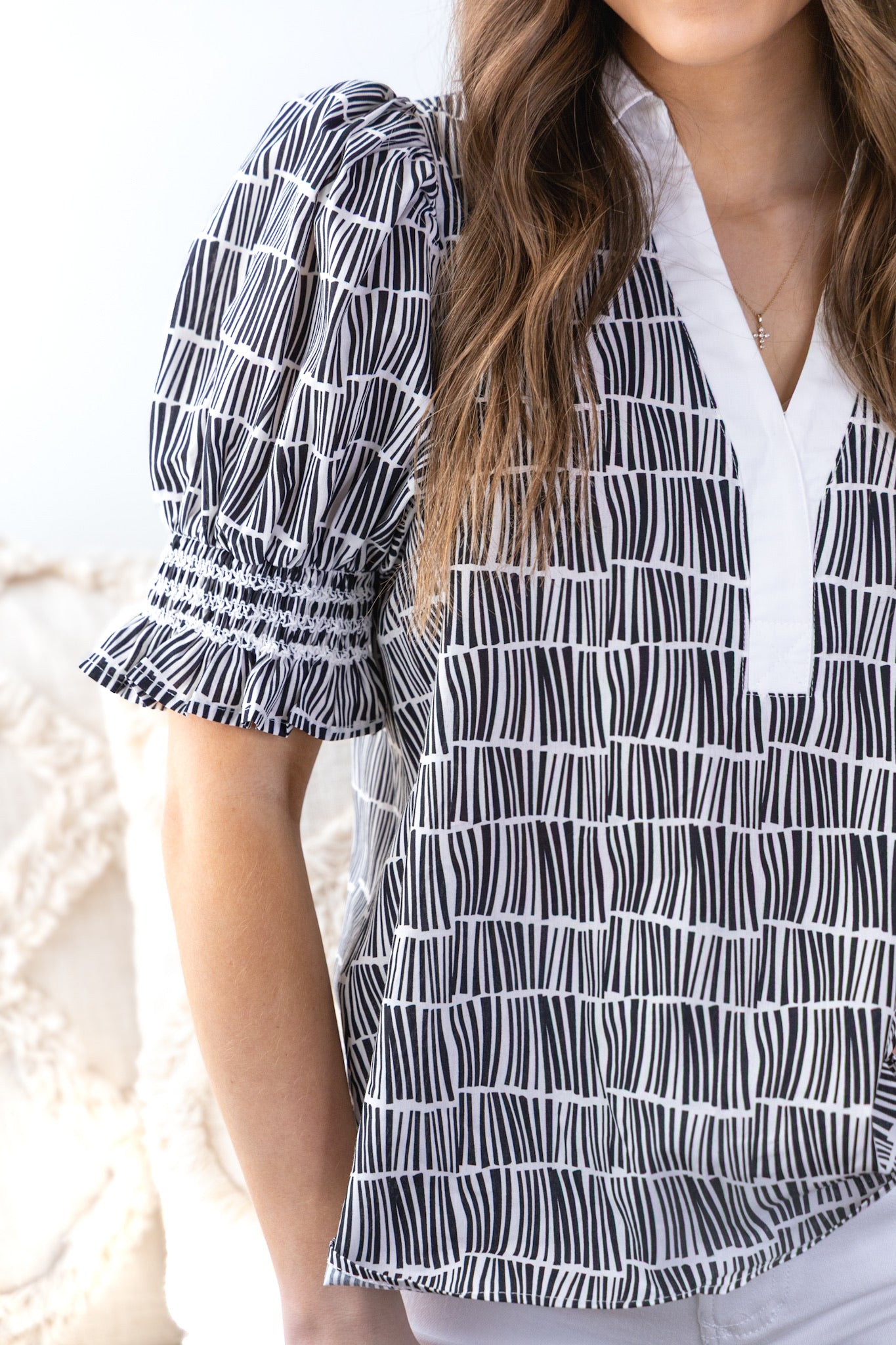 Angeline Print Top - Black