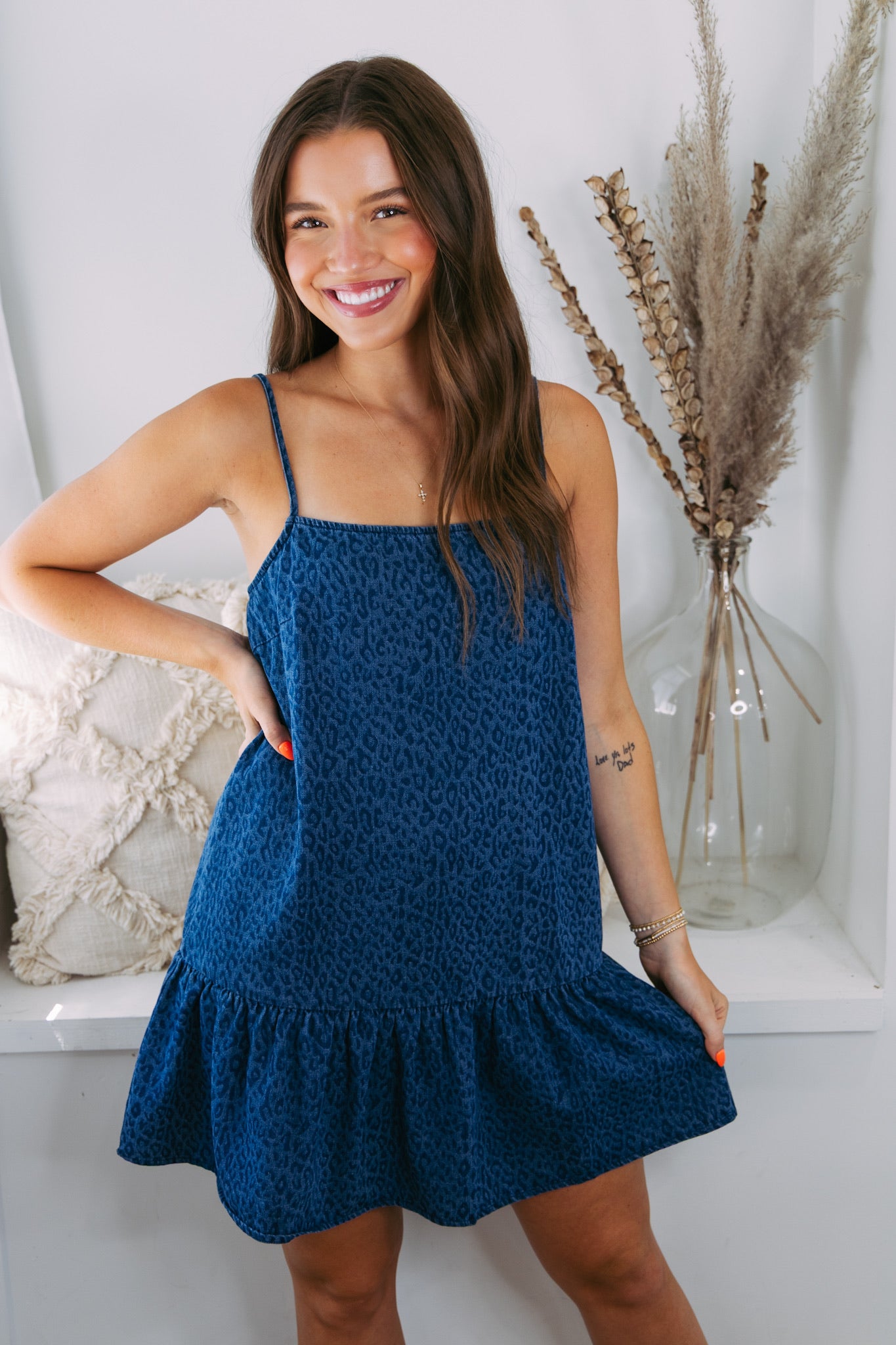 Luna Twill Leopard Mini Dress